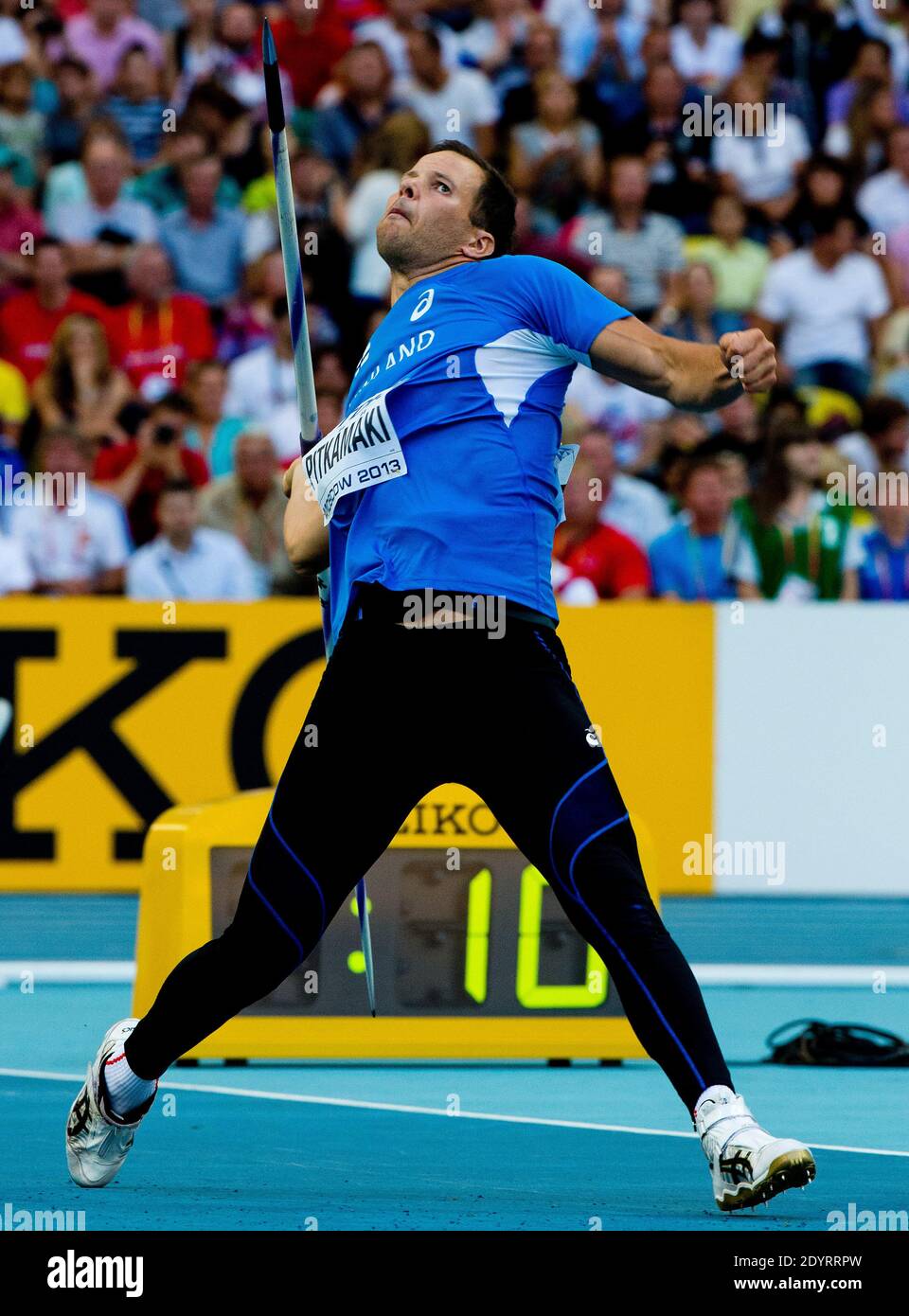 Tero Pitkamaki of Finland competes in the Men's Javelin final during Day Eight of the 14th IAAF