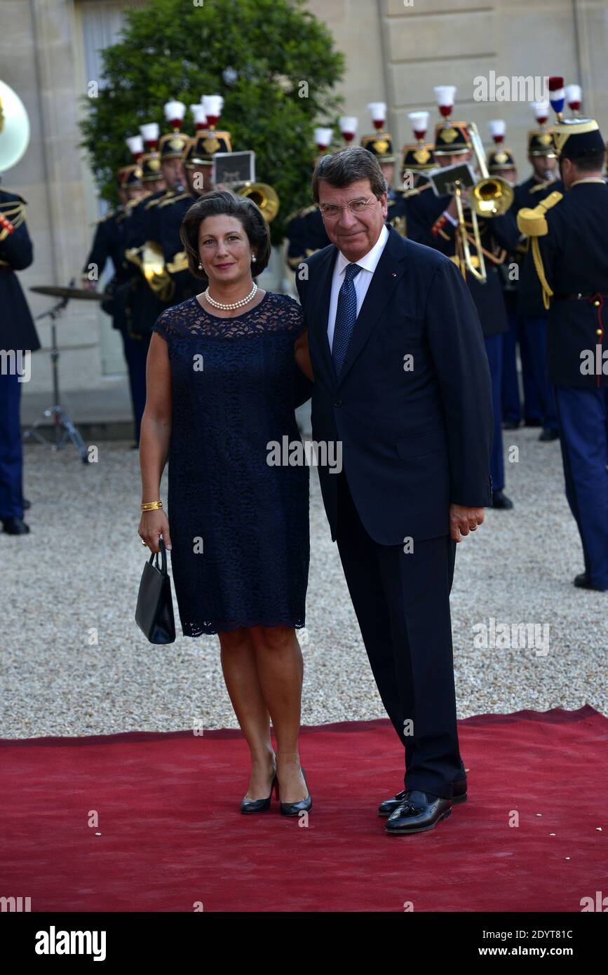Xavier Darcos and his wife arriving at a state dinner for German President Joachim Gauck at the Elysee Palace on September 3, 2013 in Paris, France. Photo by Mousse/ABACAPRESS.COM Stock Photo
