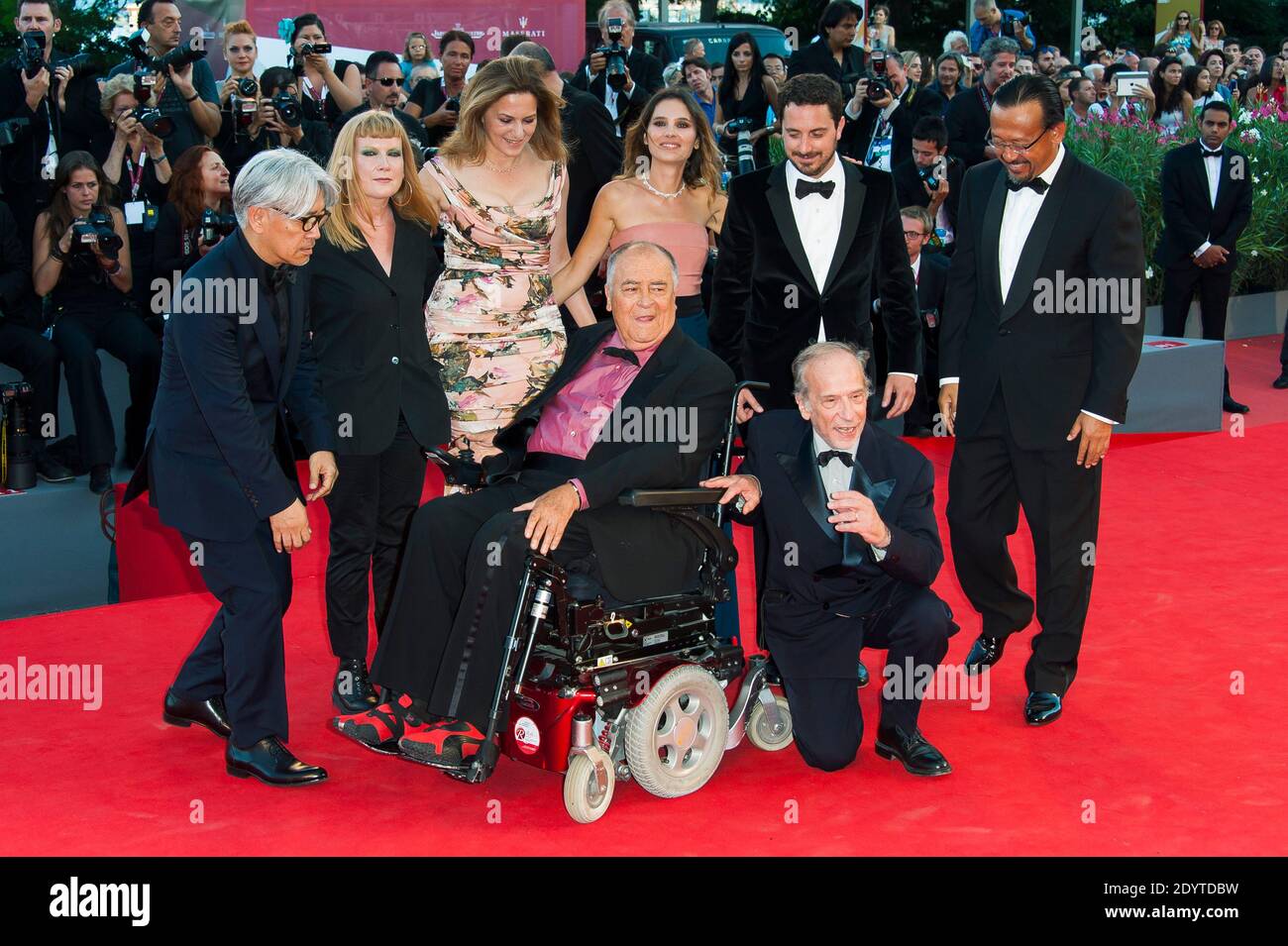 Members of the jury Japanese composer, musician and producer Ryuichi Sakamoto, British director Andrea Arnold, German actress Martina Gedeck, French actress Virginie Ledoyen, Chilean director, screenwriter and producer Pablo Larrain, Chinese actor and director Jiang Wen, Italian director and president of the jury Bernardo Bertolucci and Swiss French director of photography Renato Berta arriving at the closing ceremony of the 70th Venice International Film Festival held at Sala Grande in Venice, Italy on September 7, 2013. Photo by Nicolas Genin/ABACAPRESS.COM Stock Photo