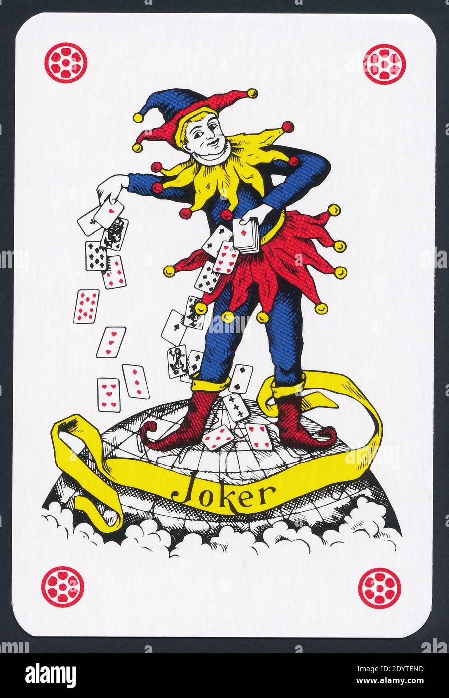 Playing cards of Joker suit isolated on black background - High quality XXL. Stock Photo