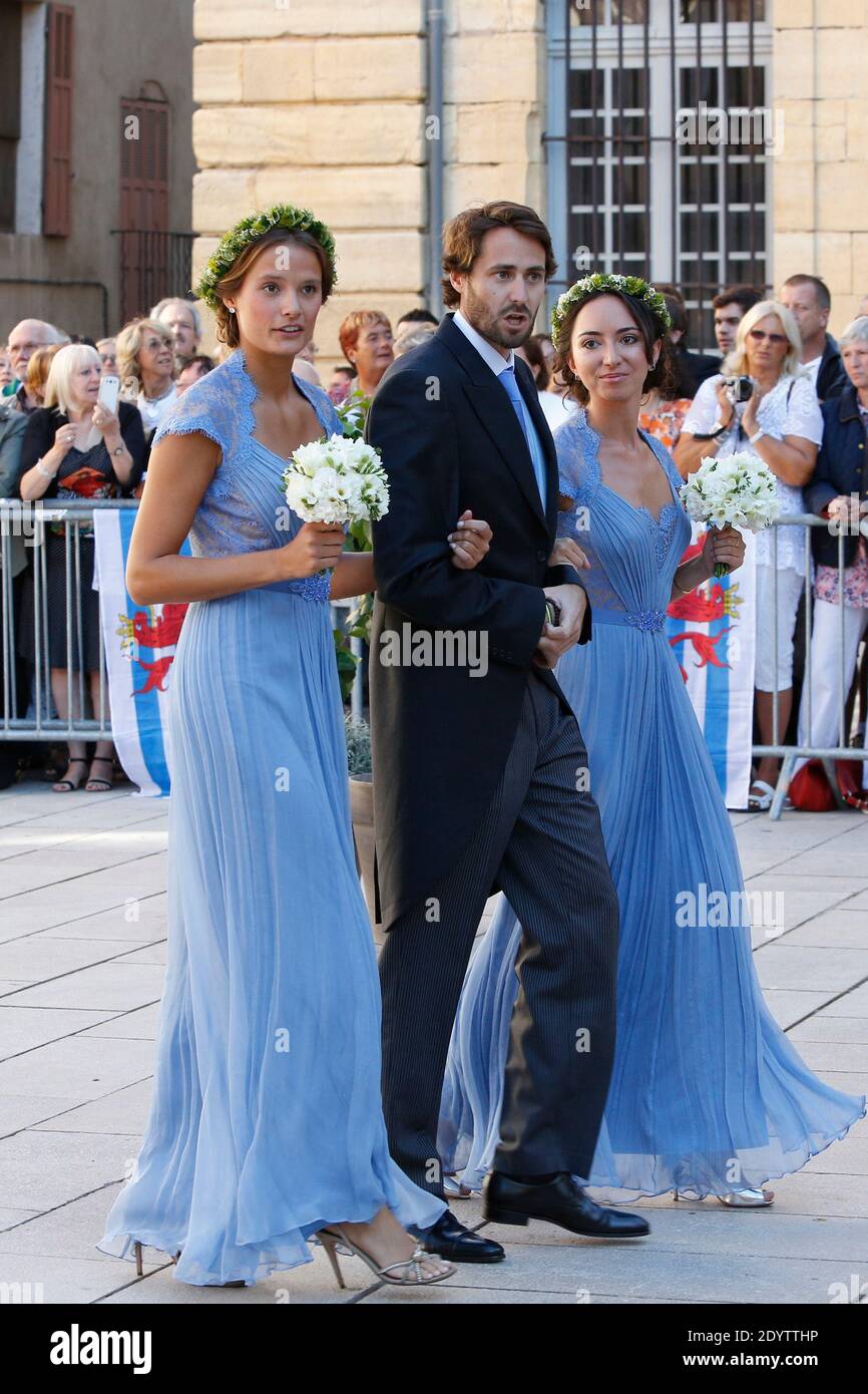 Guests arriving for the religious wedding of Prince Felix and Princess Claire of Luxembourg at Sainte-Marie-Madeleine basilica, in Saint-Maximin-la-Sainte-Baume, southern France on September 21, 2013. Photo by ABACAPRESS.COM Stock Photo