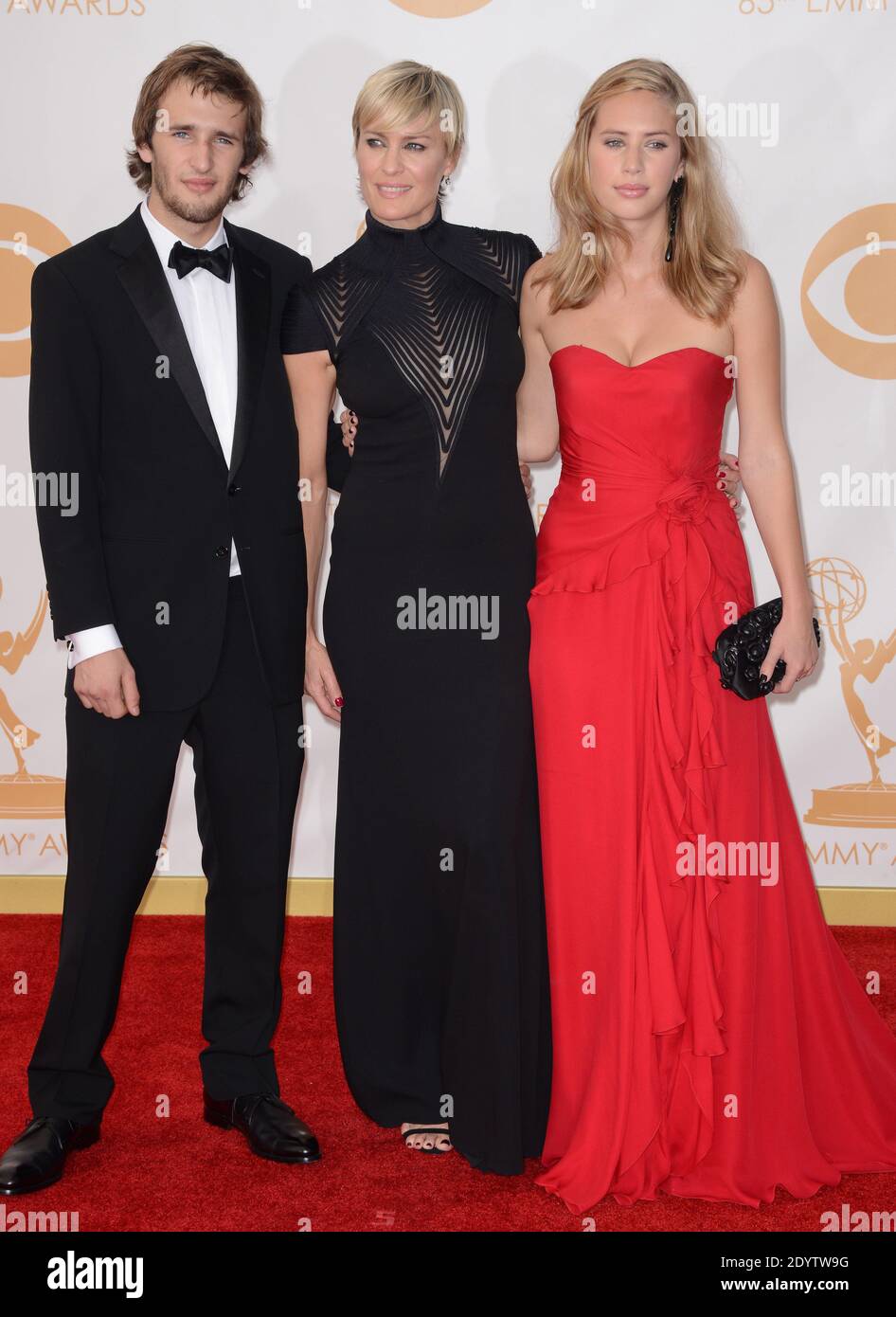 Dylan Penn, Robin Wright and Hopper Penn arrive at the 65th Annual  Primetime Emmy Awards held at Nokia Theatre L.A. Live on September 22, 2013  in Los Angeles, CA, USA. Photo by