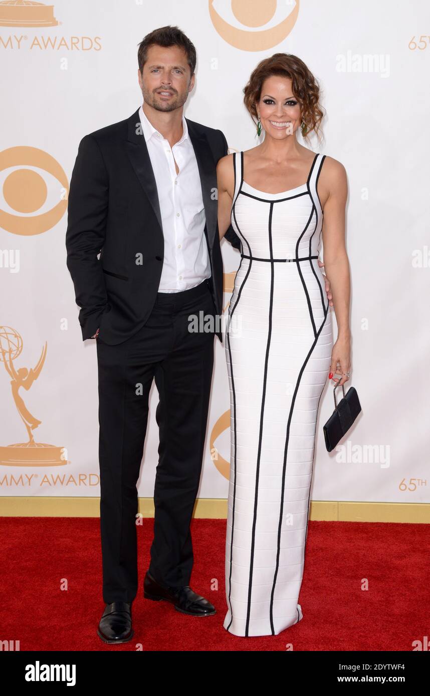 Brooke Burke-Charvet and David Charvet arrive at the 65th Annual Primetime Emmy Awards held at Nokia Theatre L.A. Live in Los Angeles, CA, USA, on September 22, 2013. Photo by Lionel Hahn/ABACAPRESS.COM Stock Photo
