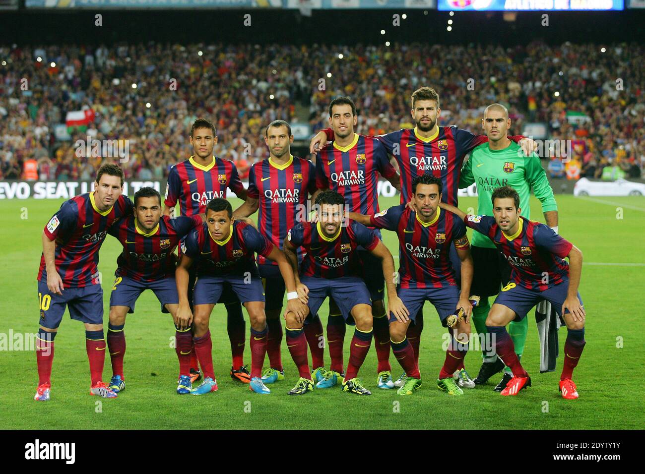FC Barcelona team group during the Spanish La Liga football match in  Barcelona, Spain on August 28, 2013. Photo by Giuliano  Bevilacqua/ABACAPRESS.COM Stock Photo - Alamy