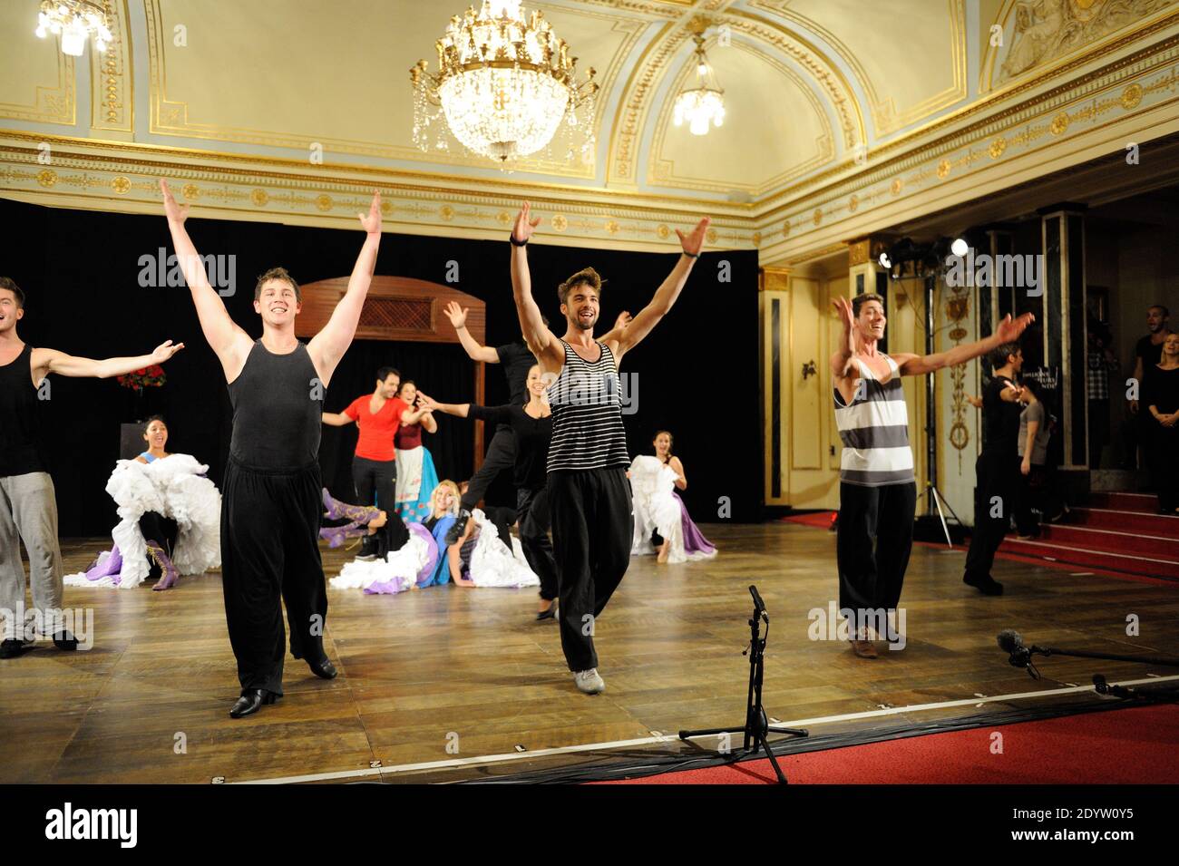 Preparation and Rehearsal of the new musical 'La Belle Et La Bete' at the Theatre Mogador in Paris, France on September 25, 2013. Photo by Alban Wyters/ABACAPRESS.COM Stock Photo