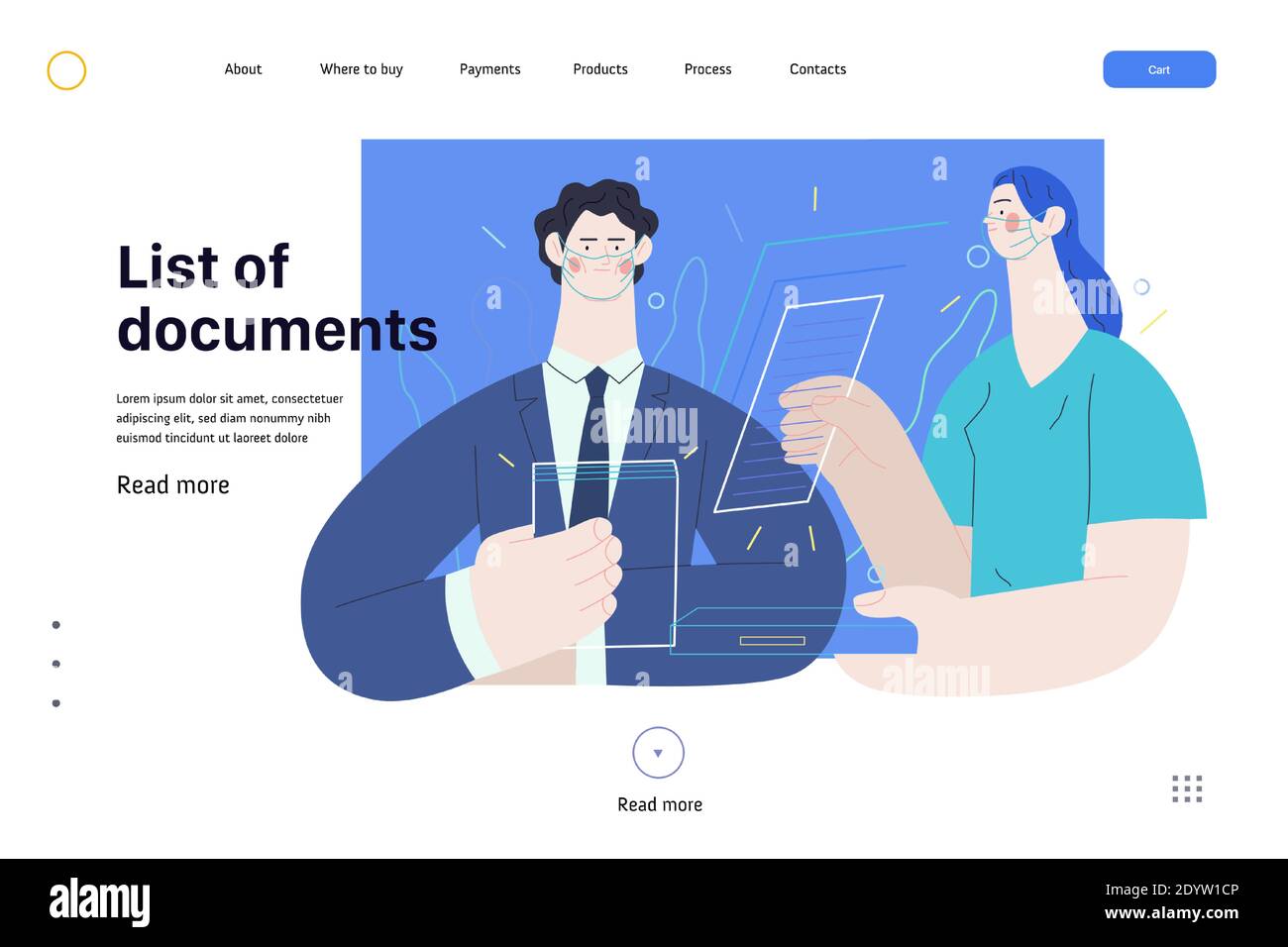 Medical insurance web page template list of documents modern flat vector concept digital