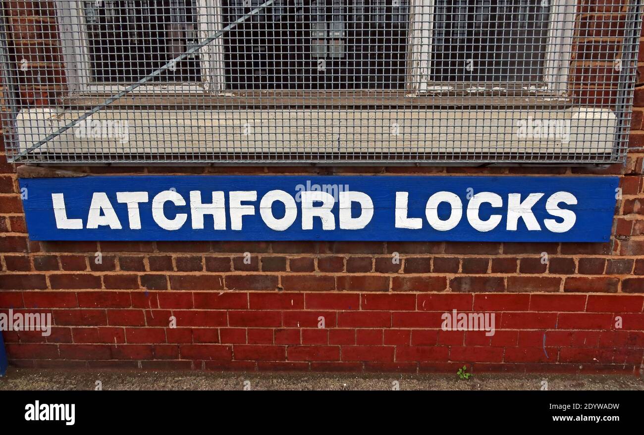Latchford Locks, Thelwall Lane,Grappenhall,Warrington,Cheshire,England,UK,WA4 Stock Photo