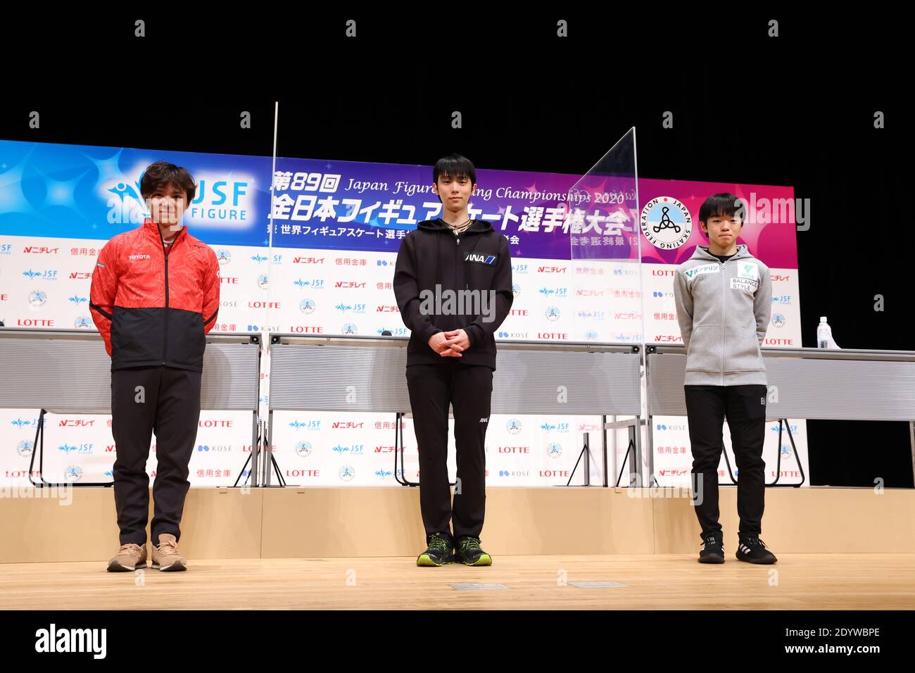 Nagano Japan 26th Dec L R Shoma Uno Yuzuru Hanyu Yuma Kagiyama Figure Skating Japan Figure Skating Championships Men S Press Conference At Big Hat In Nagano Japan Credit Yohei