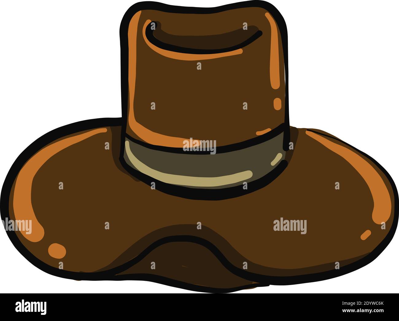 Big brown hat, illustration, vector on a white background Stock Vector