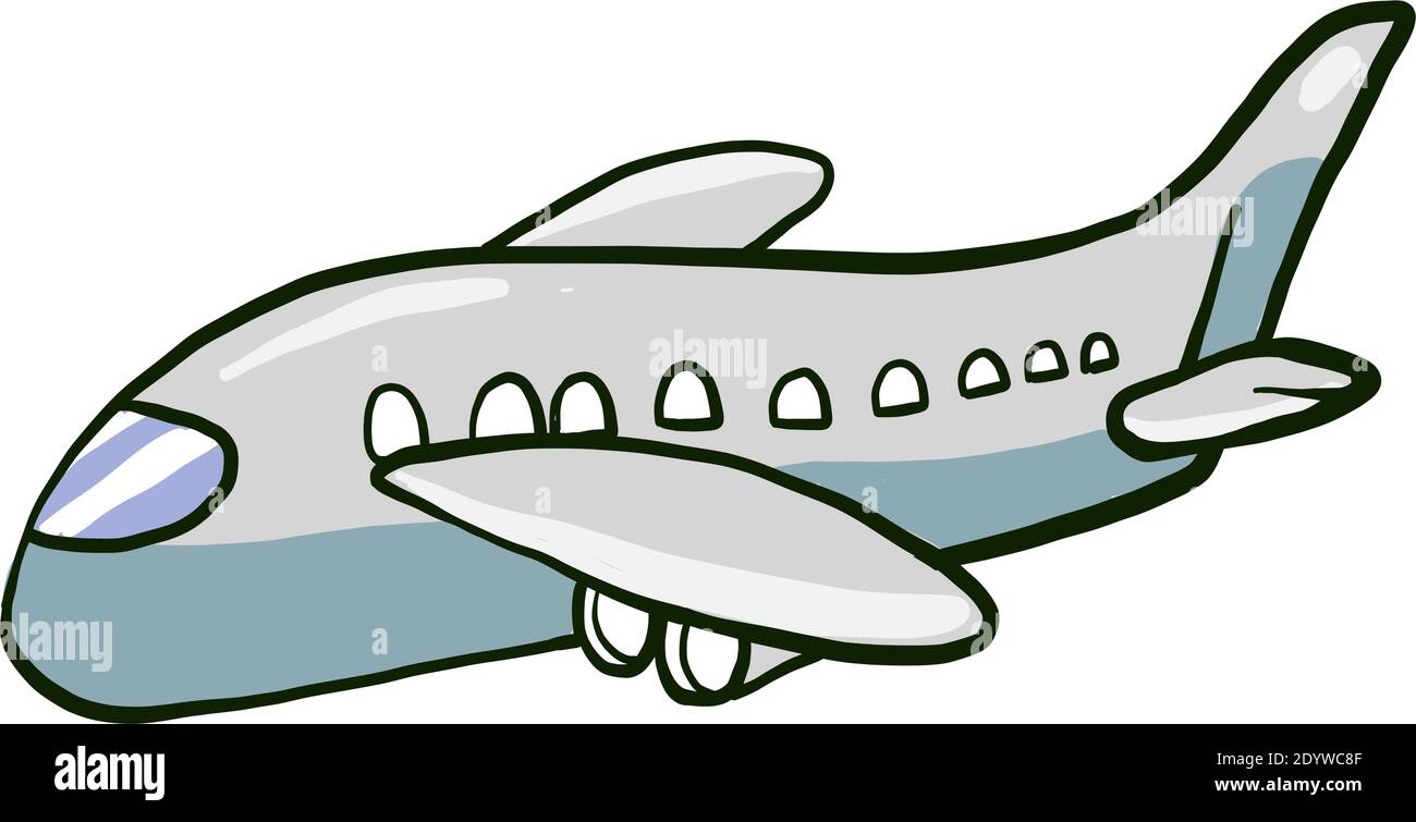 White airplane, illustration, vector on a white background Stock Vector ...