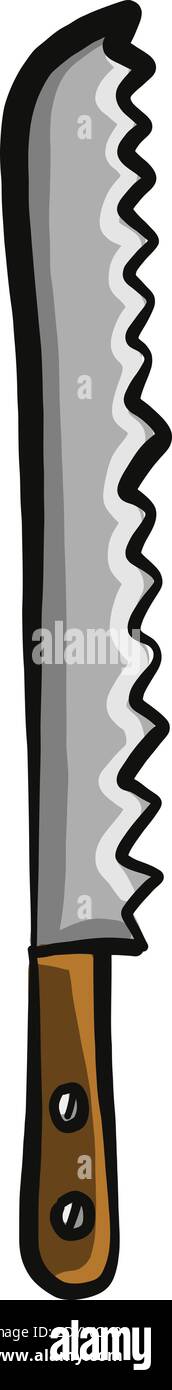 Big knife, illustration, vector on a white background. Stock Vector