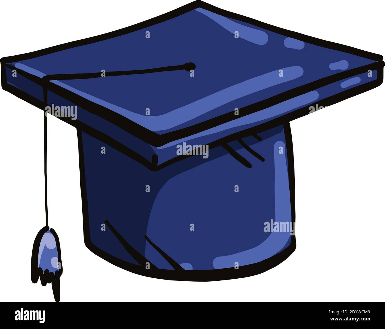 Collage Hat Vector Blue collage hat, illustration, vector on a white background Stock ...