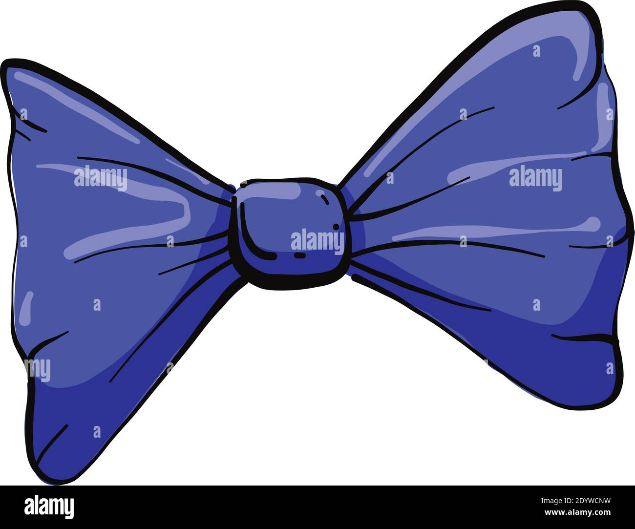 Blue bow, illustration, vector on a white background Stock Vector Image ...