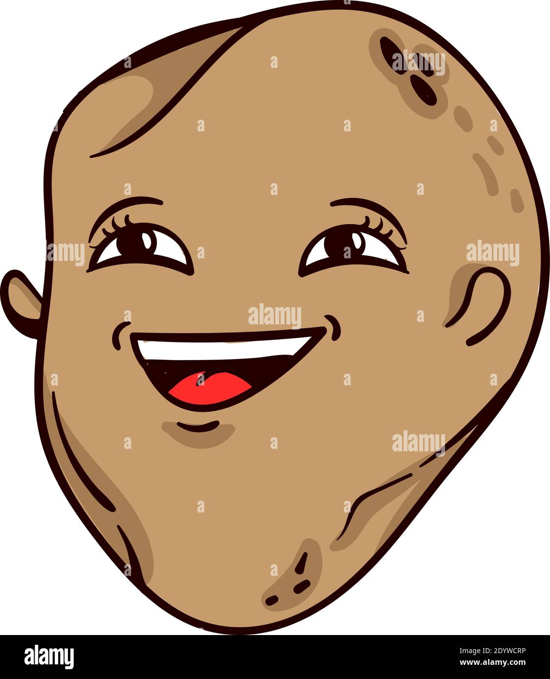 Laughing potato, illustration, vector on a white background. Stock Vector