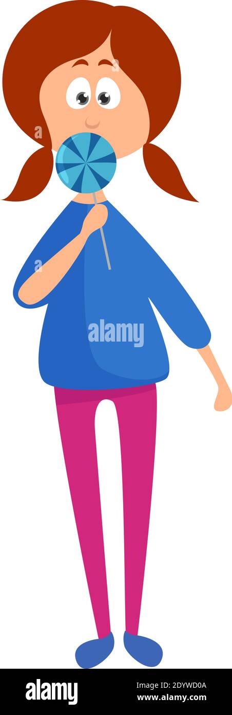 Candy lover, illustration, vector on a white background Stock Vector ...