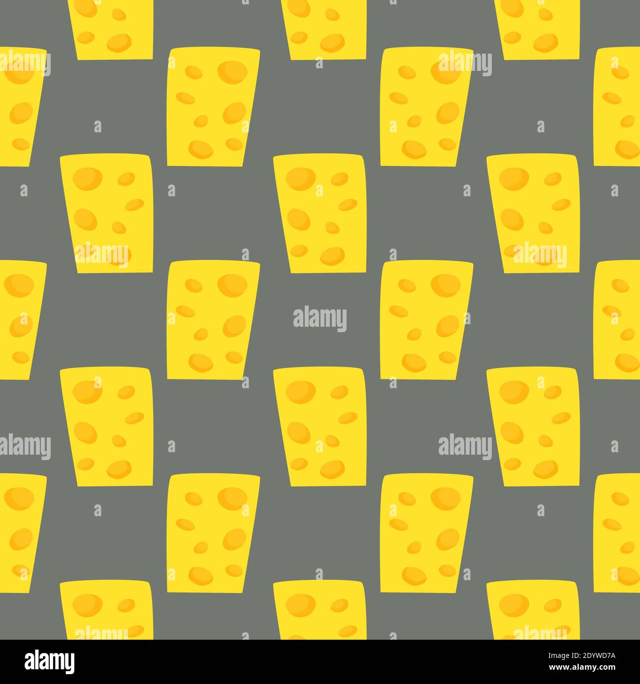 Cheese with holes,seamless pattern on brown background. Stock Vector
