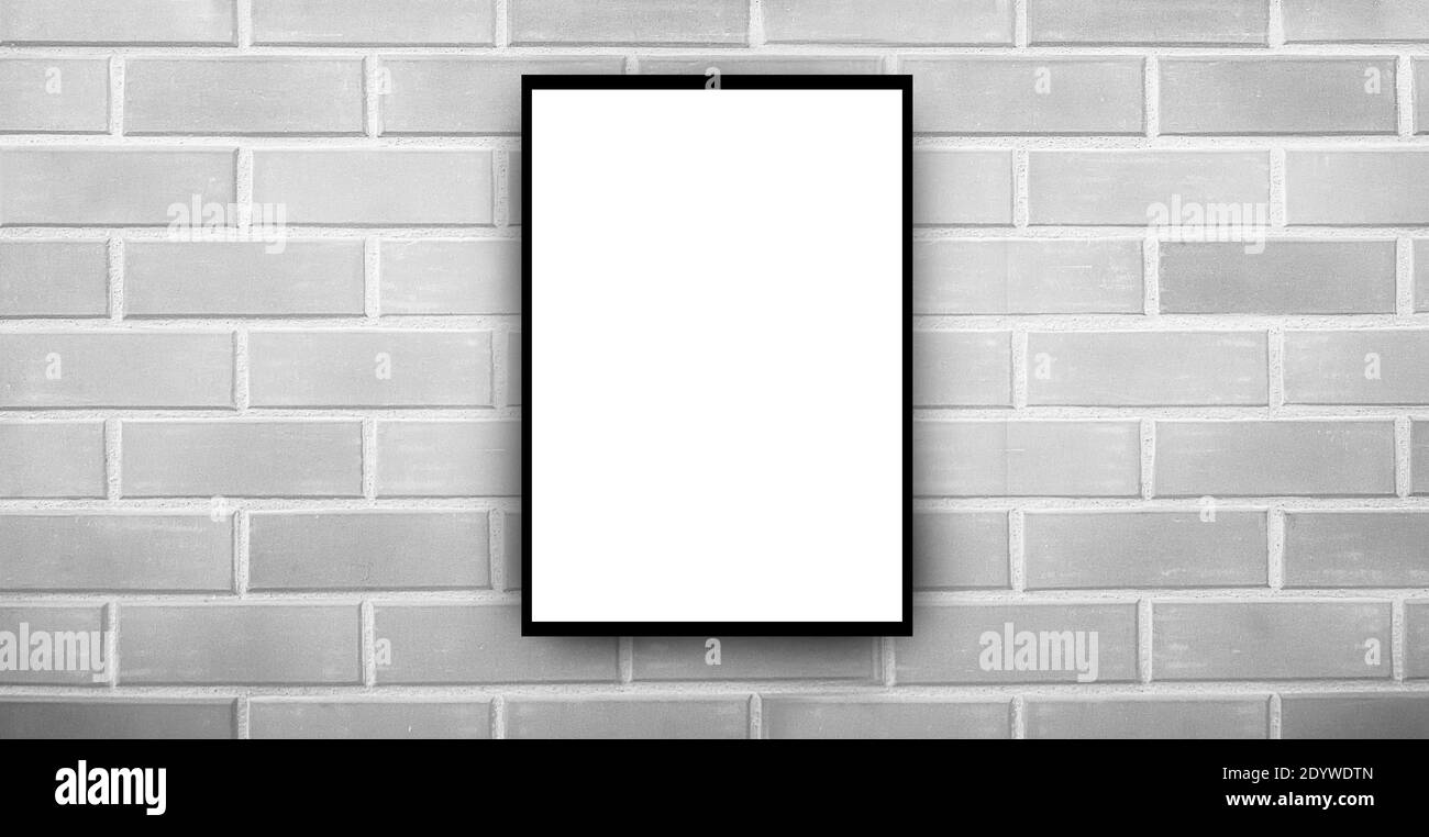 black and White frames on brick wall Stock Photo Alamy