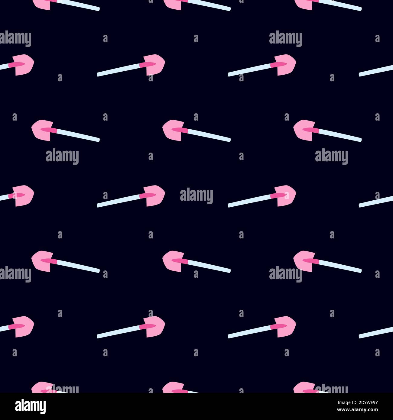 Gardening tools,seamless pattern on black background. Stock Vector