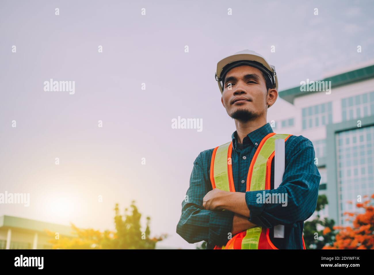 Engineer holding paper plan concept Determination and success Stock ...