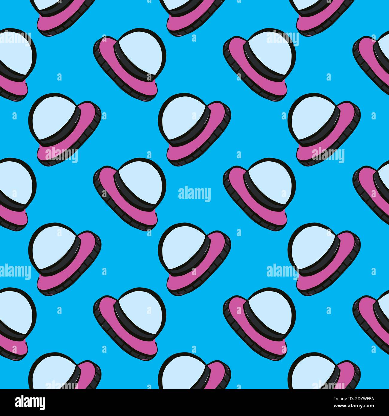 Small UFO,seamless pattern on blue background. Stock Vector