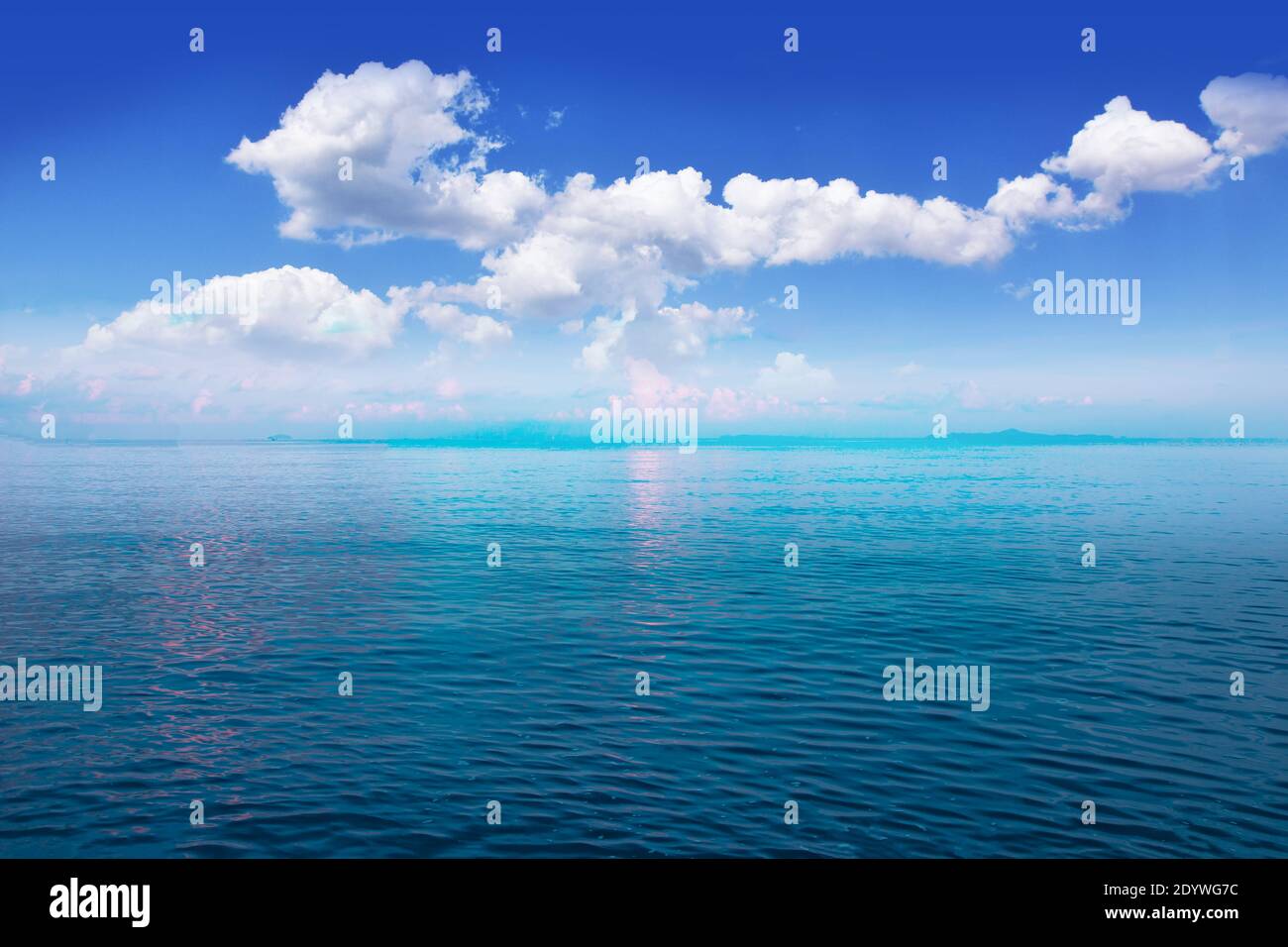 Blue sea ocean And Blue sky background Stock Photo - Alamy