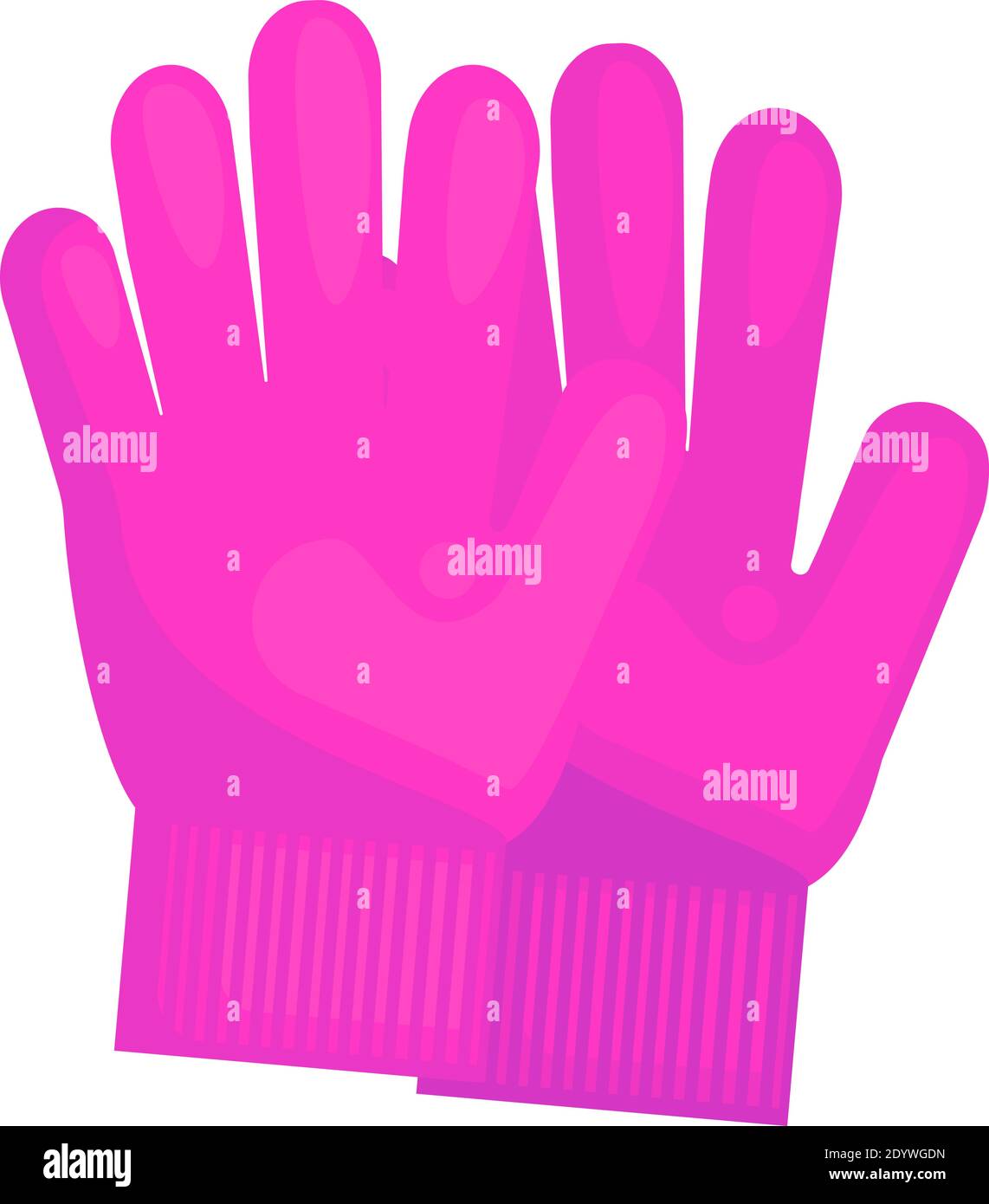 Pink winter gloves, illustration, vector on a white background. Stock Vector