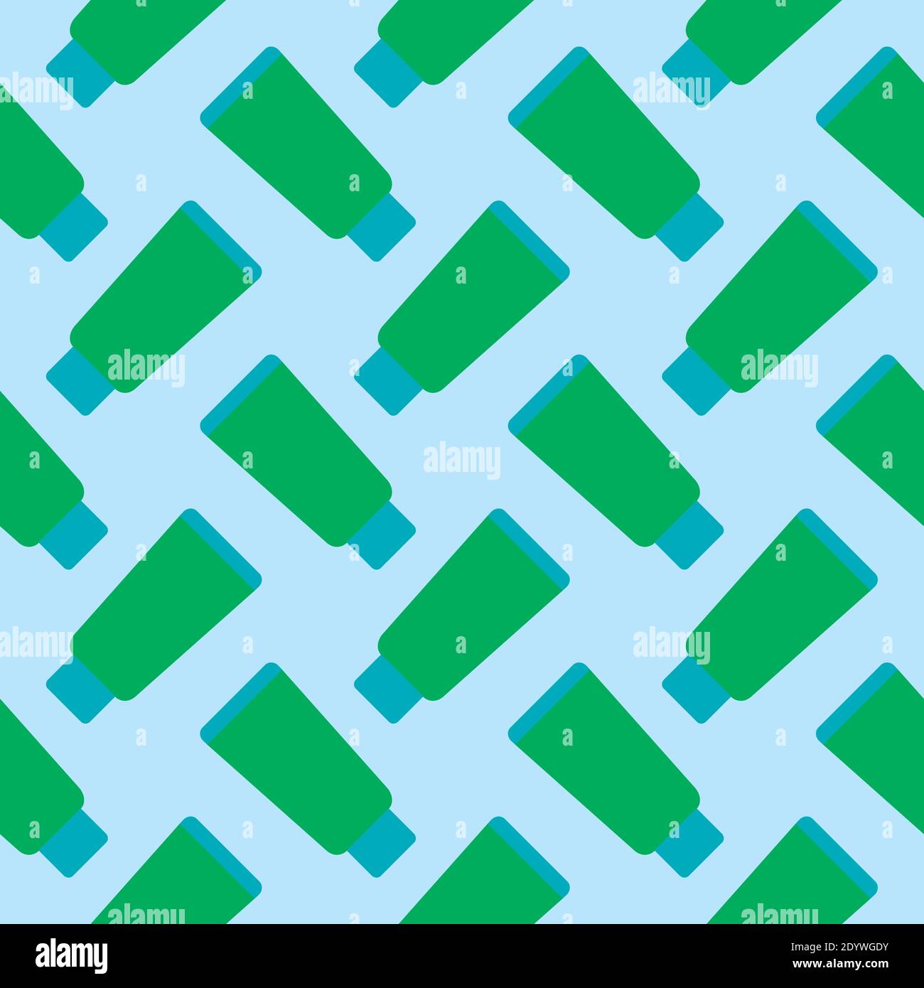 Green hand creeam,seamless pattern on blue background. Stock Vector