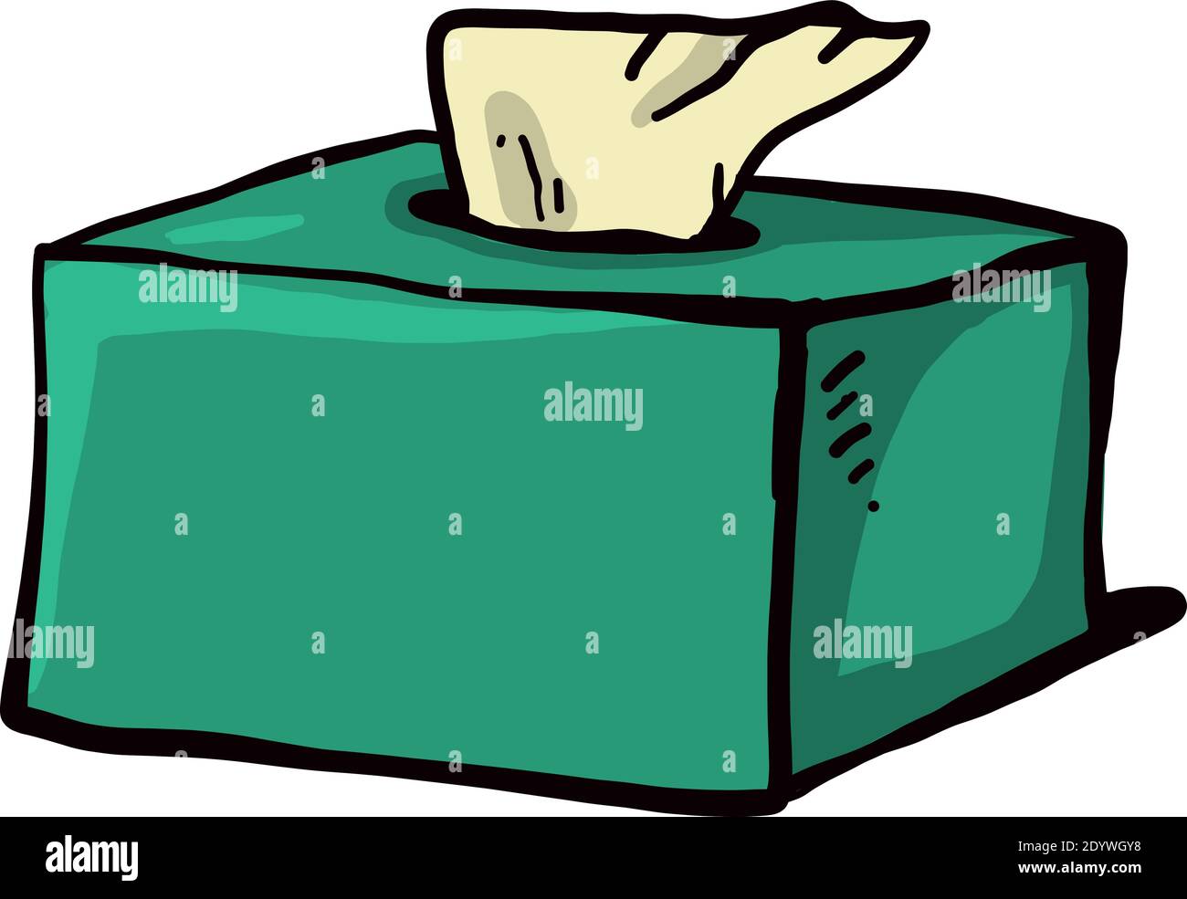 Green napkin box, illustration, vector on a white background Stock ...