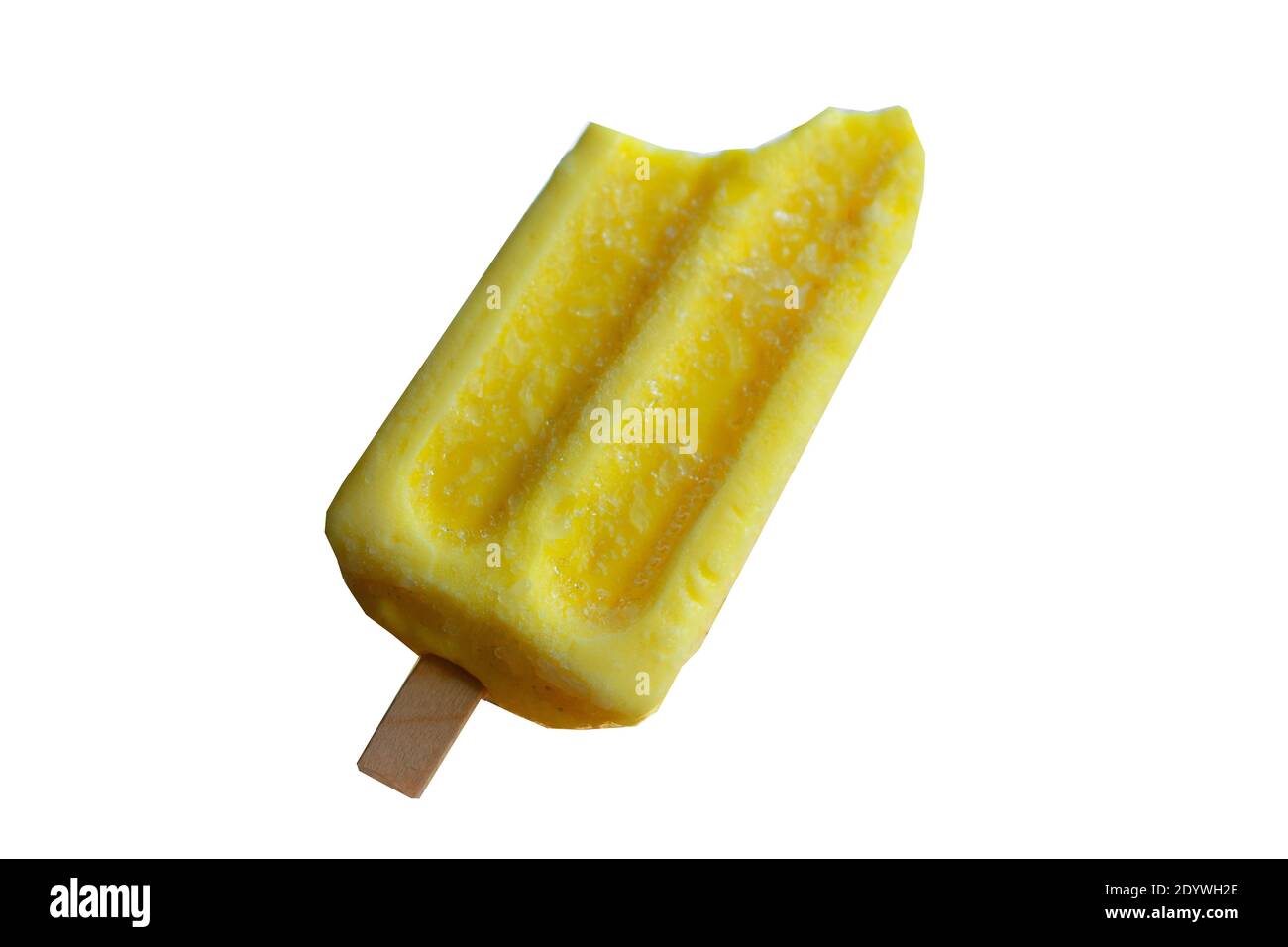 People are eating fruit flavored ice cream. Stock Photo