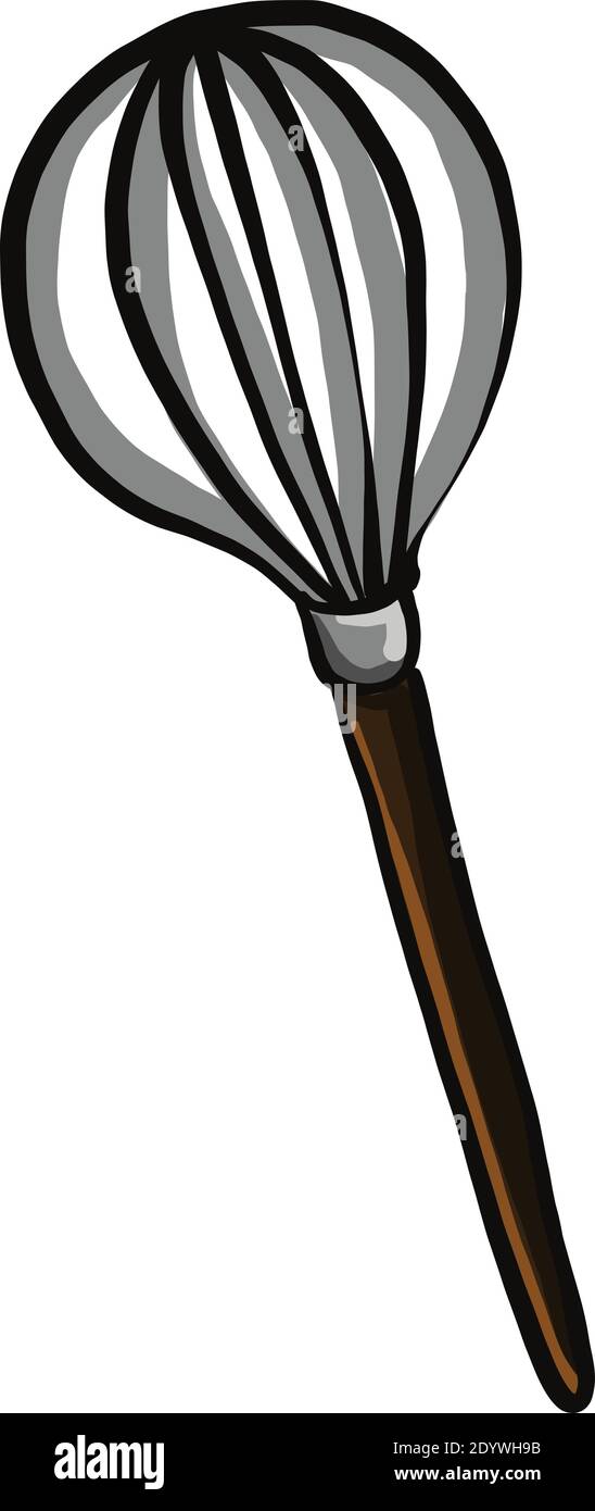 Small hand mixer, illustration, vector on a white background. Stock Vector