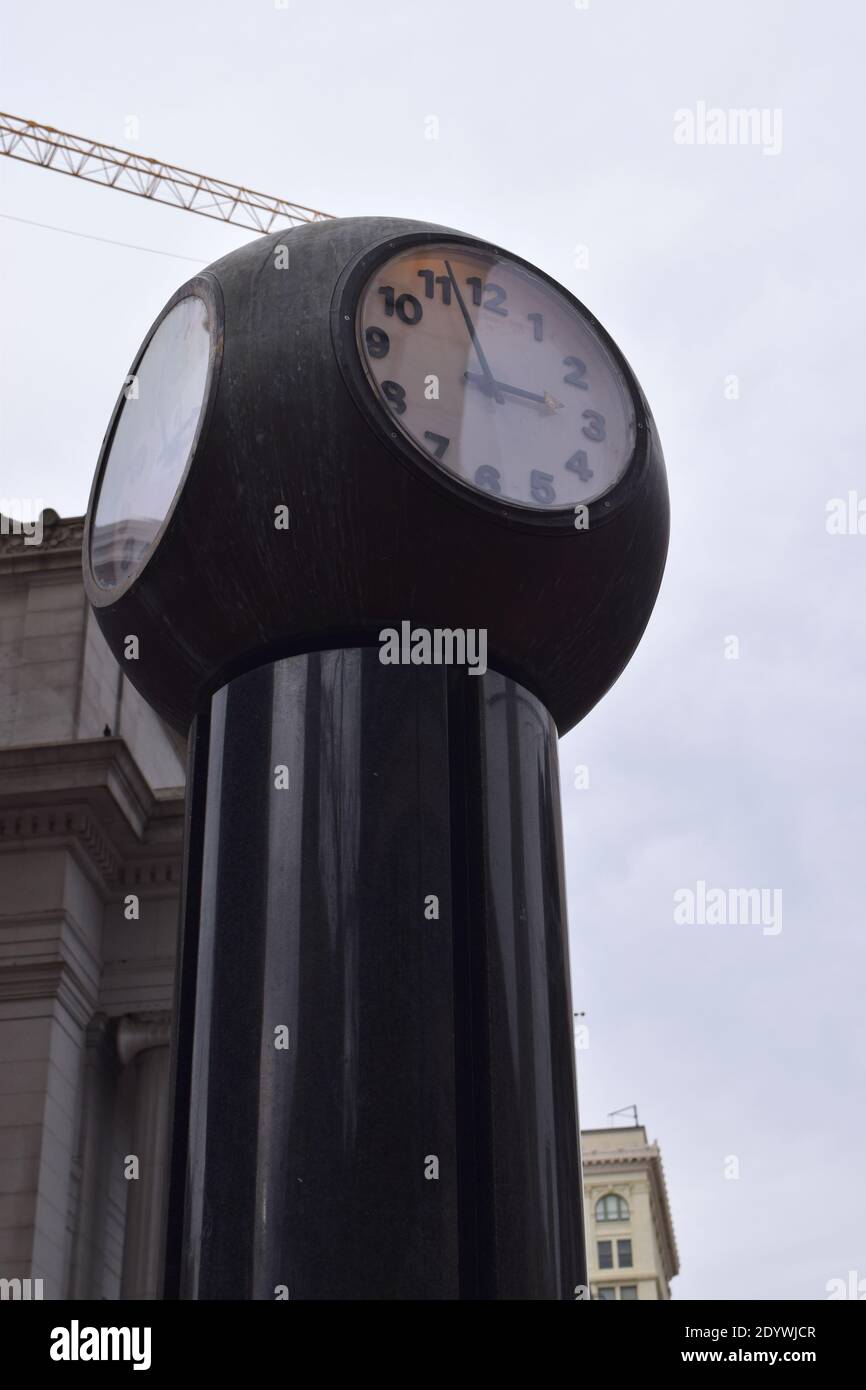 Public street clock in San Francisco. Stock Photo