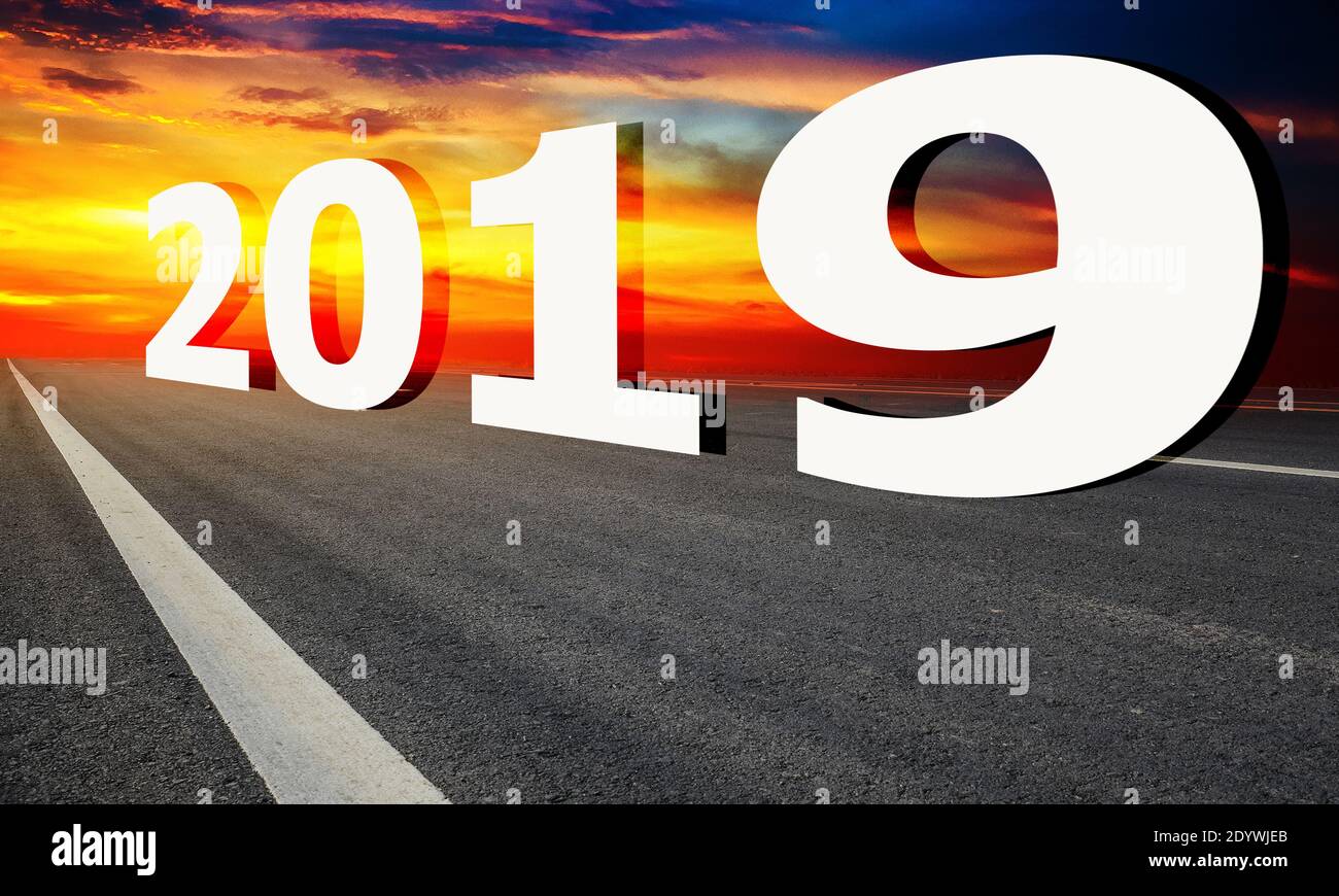 2019 design on road Stock Photo