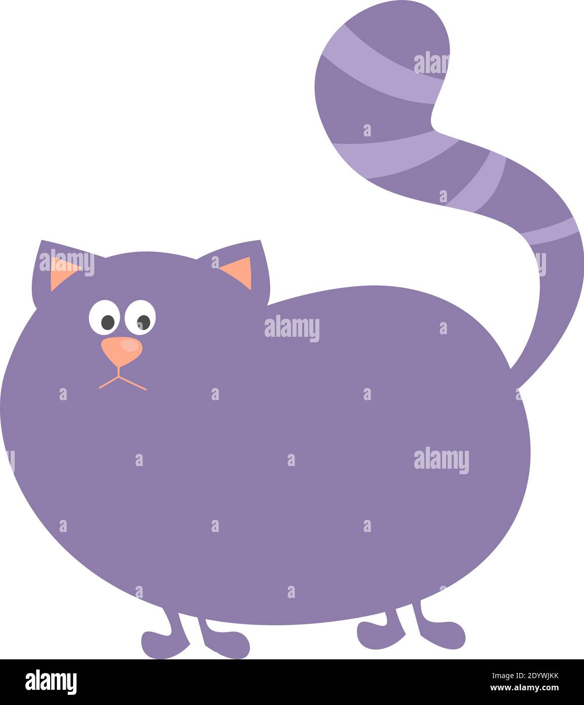 House Cat Illustration
 Purple house cat illustration vector on a white background Stock