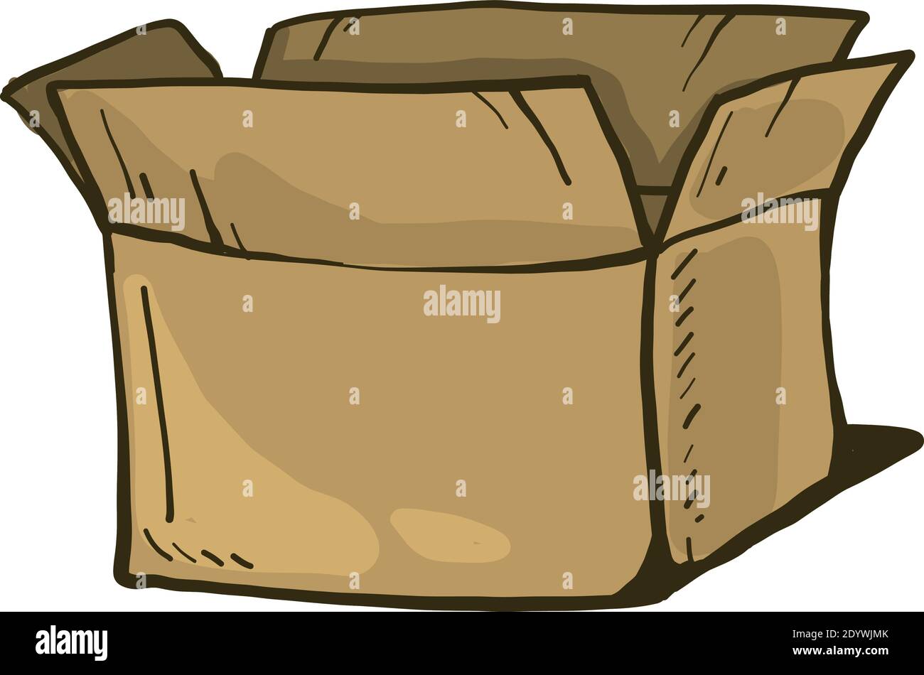 Opened empty box, illustration, vector on a white background Stock ...
