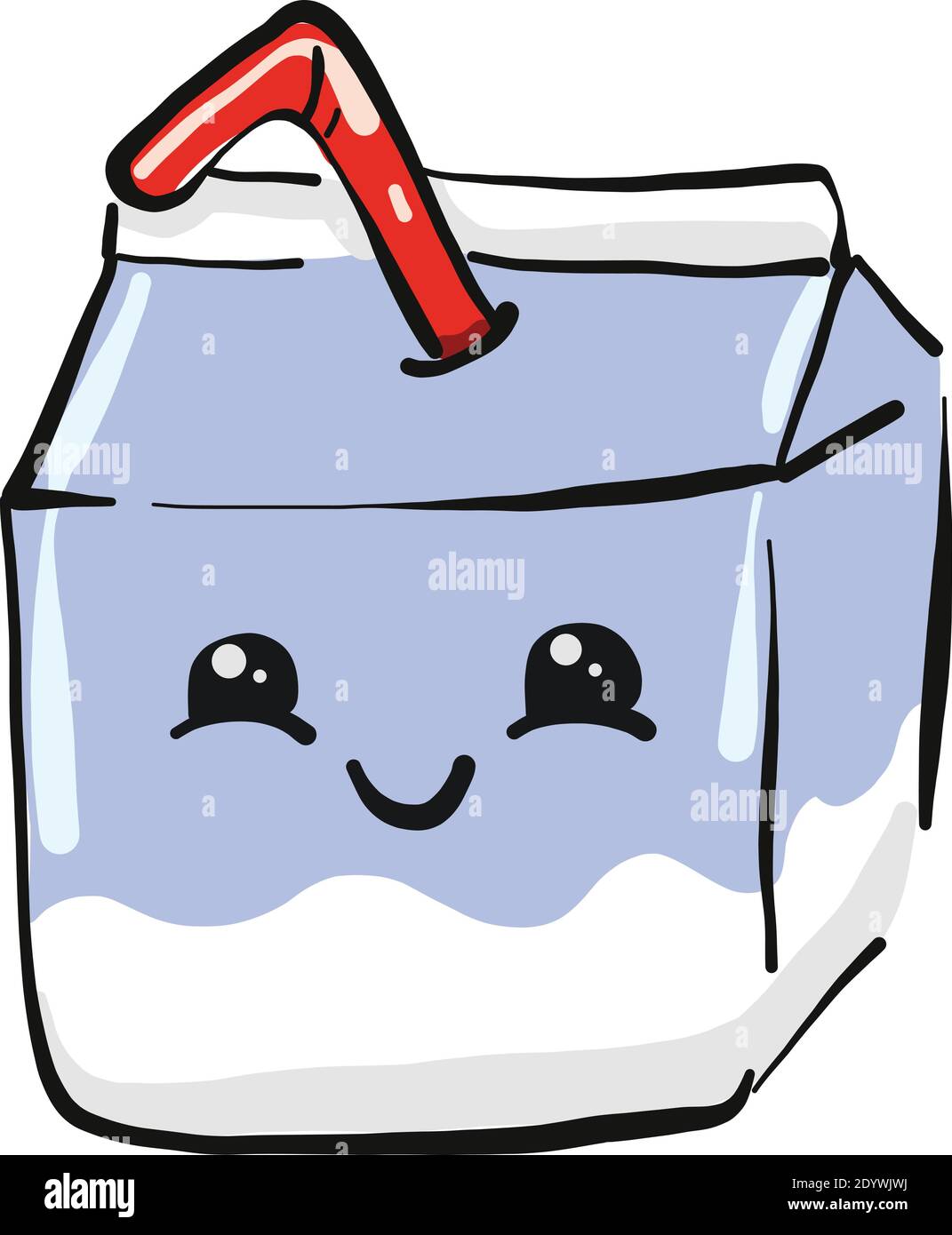 Milk in a container, illustration, vector on a white background. Stock Vector