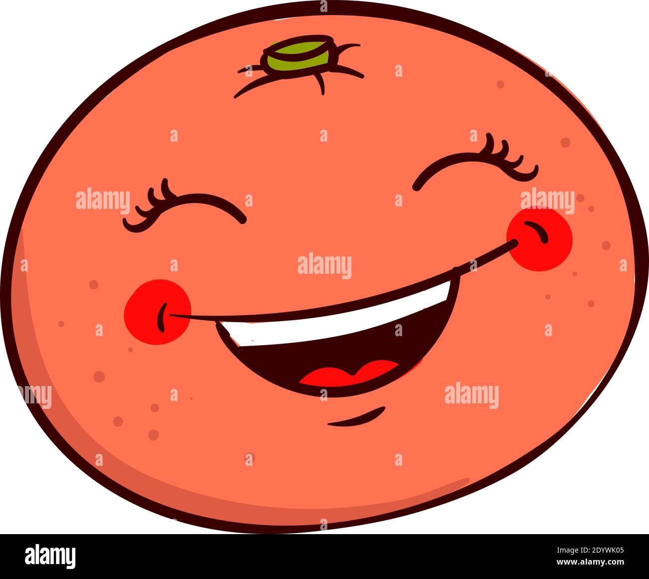 Laughing orange, illustration, vector on a white background. Stock Vector
