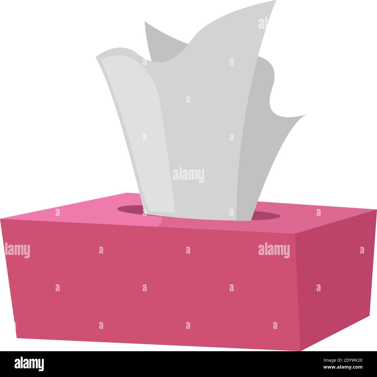 Pink napkin box, illustration, vector on a white background Stock