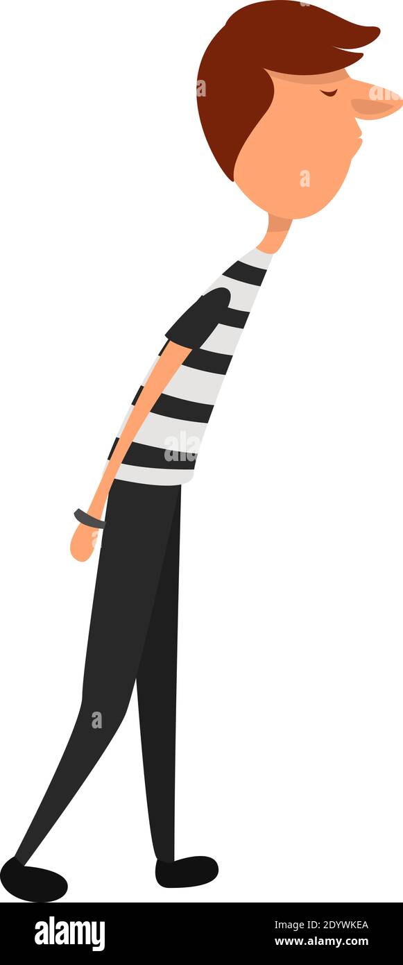 Prisoner in handcuffs, illustration, vector on a white background. Stock Vector