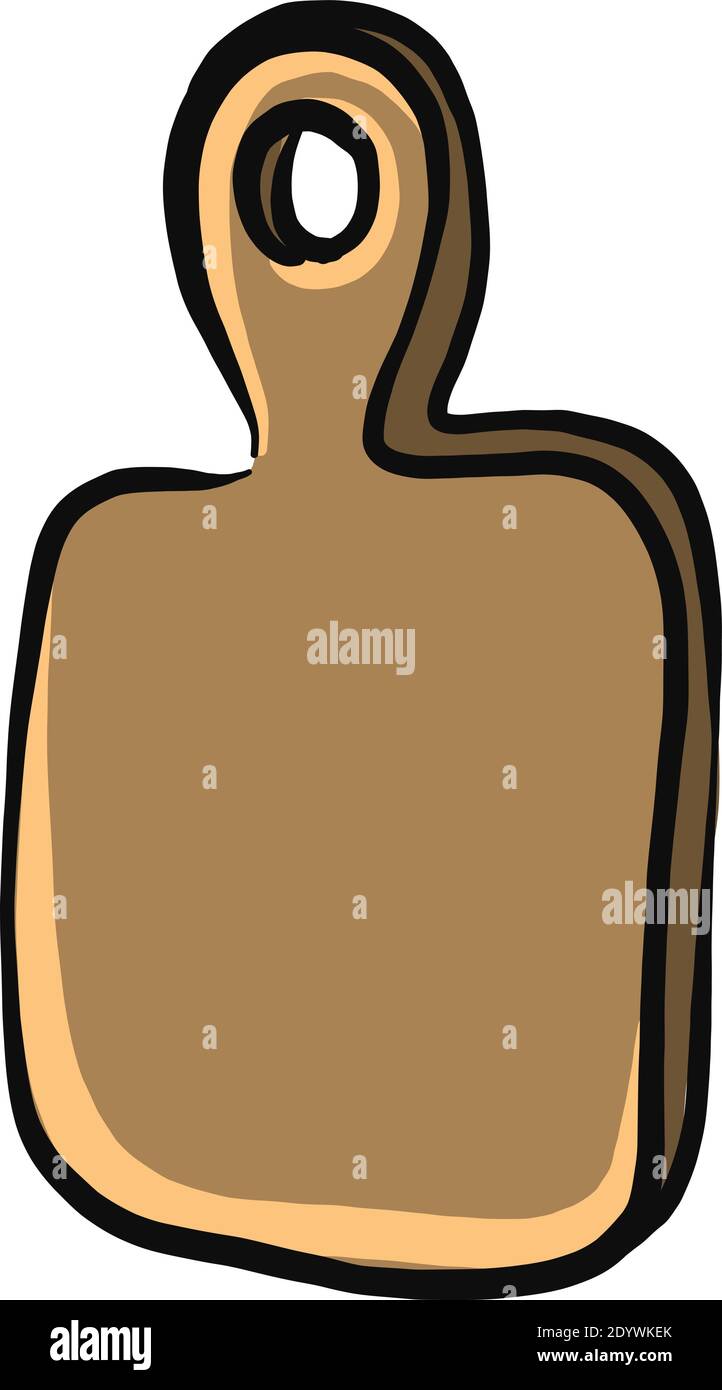 Small cutting board, illustration, vector on a white background. Stock Vector