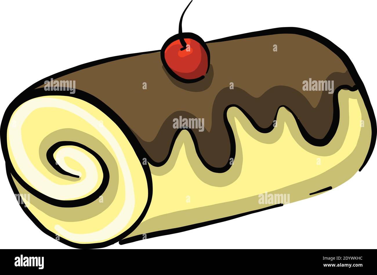Cinnamon roll, illustration, vector on a white background. Stock Vector
