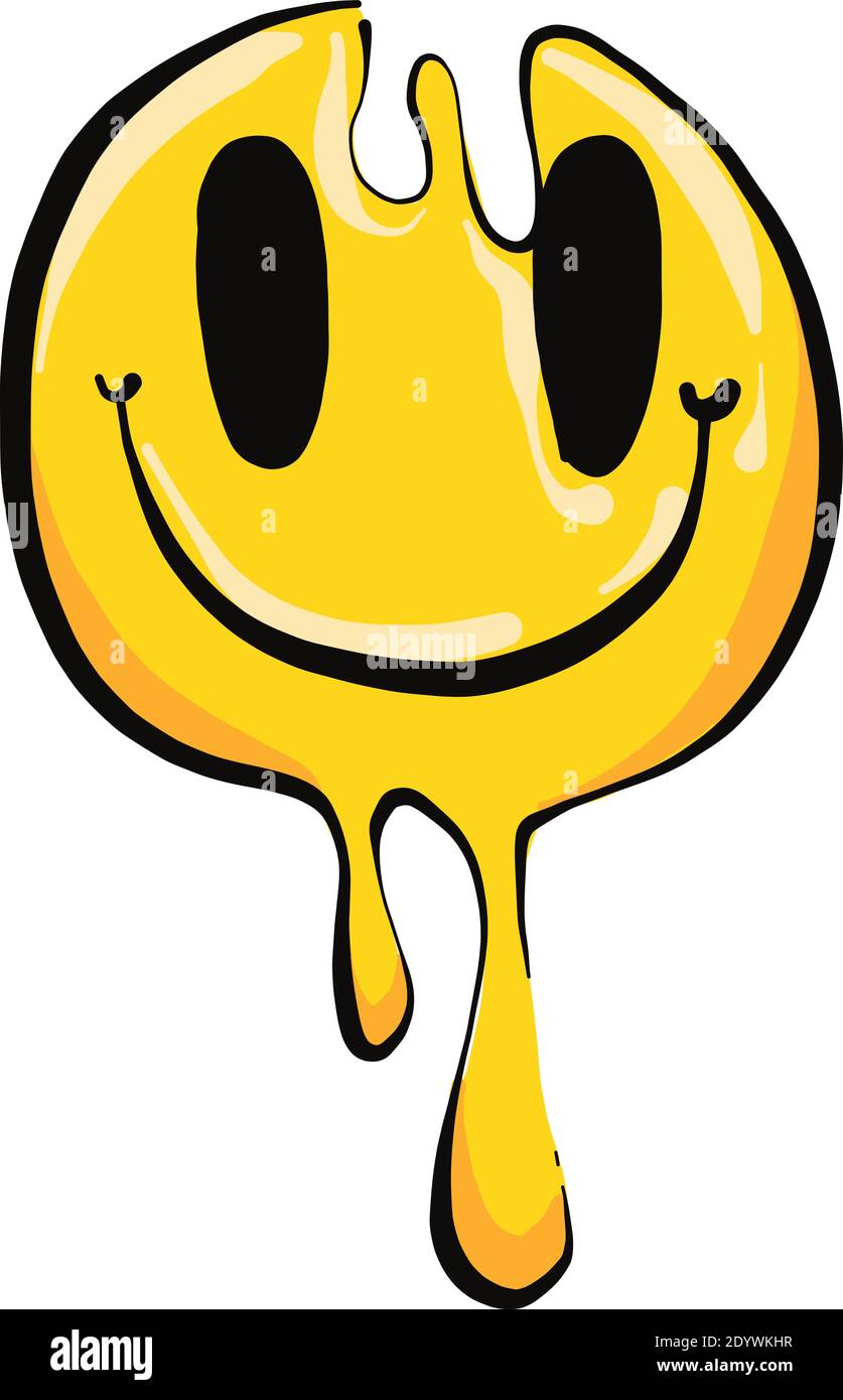 Melted Smiley Face Illustration Vector On A White Background Stock Vector Image Art Alamy