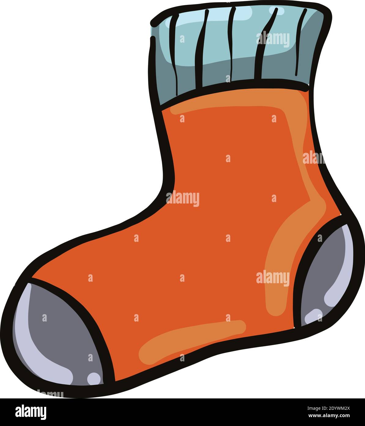 Orange socks, illustration, vector on a white background Stock Vector