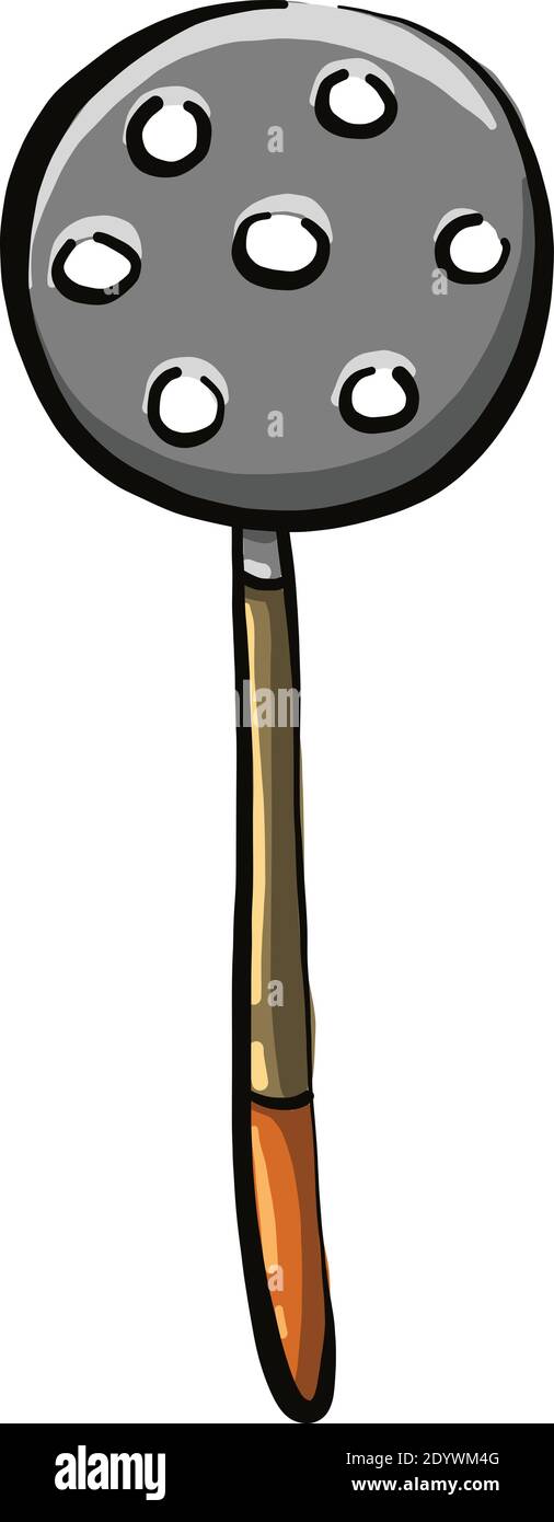 Spoon with holes, illustration, vector on a white background. Stock Vector