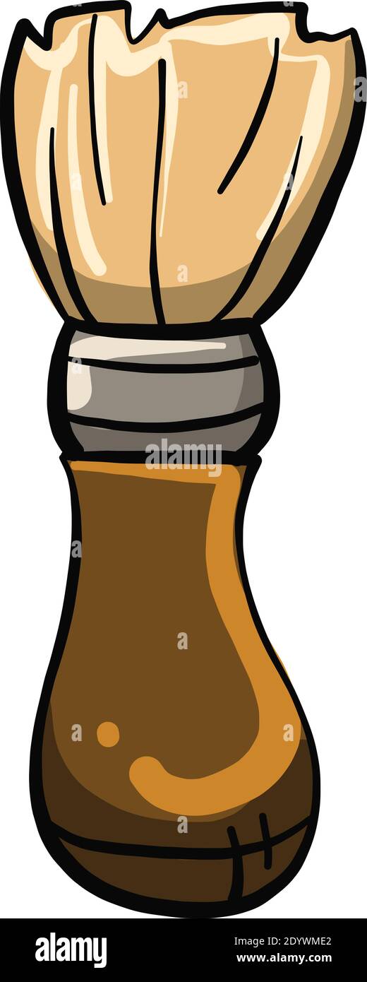 Shaving brush, illustration, vector on a white background. Stock Vector