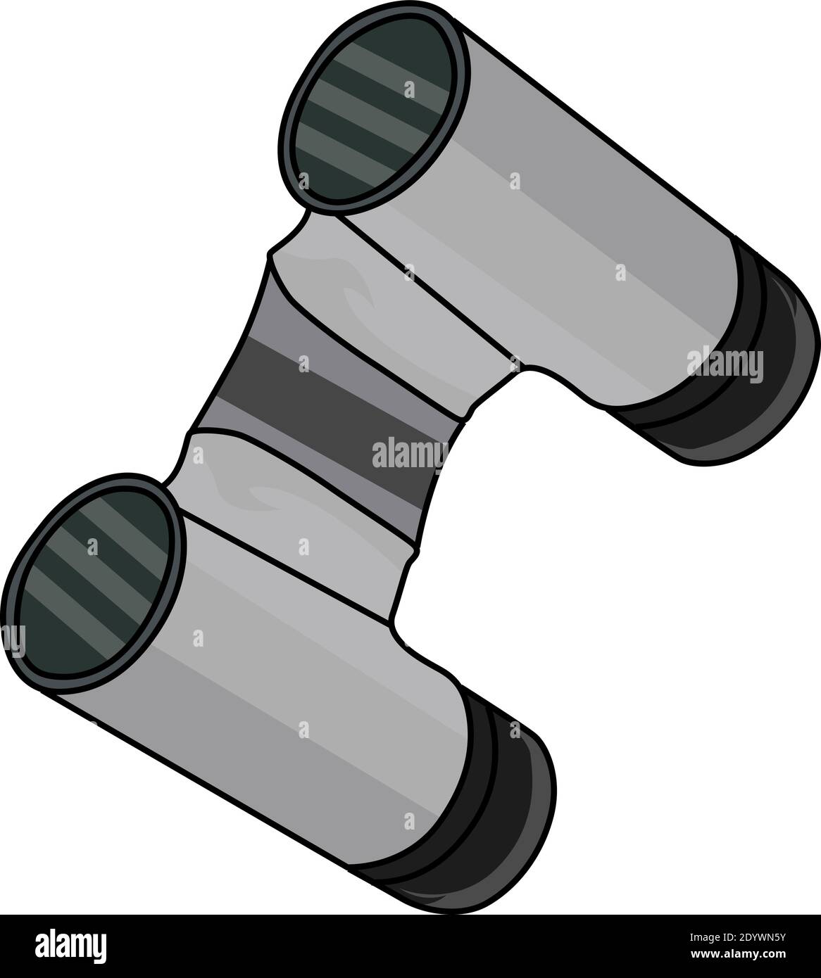 Grey binoculars, illustration, vector on a white background. Stock Vector