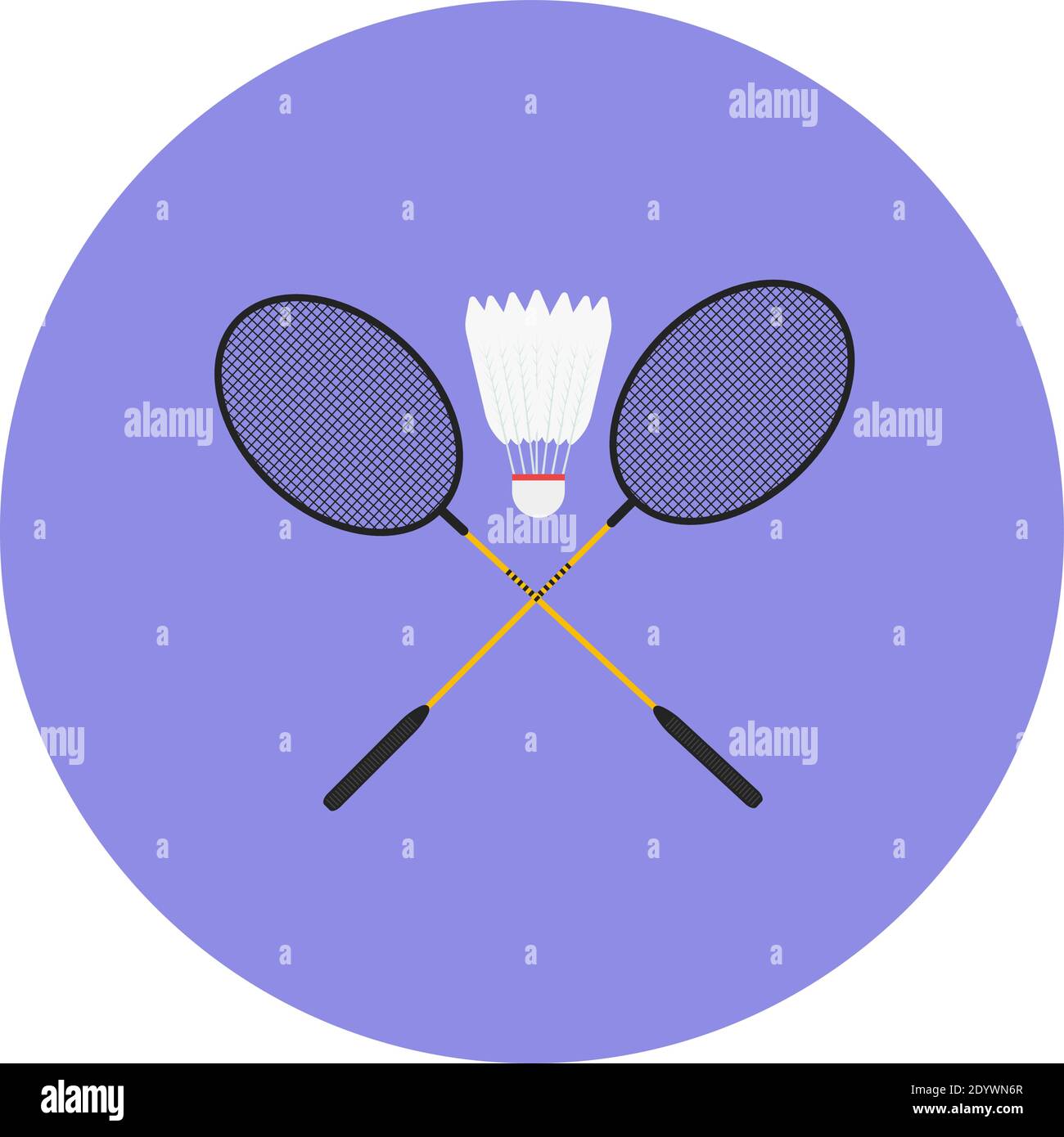 Playing badminton, illustration, vector on a white background. Stock Vector