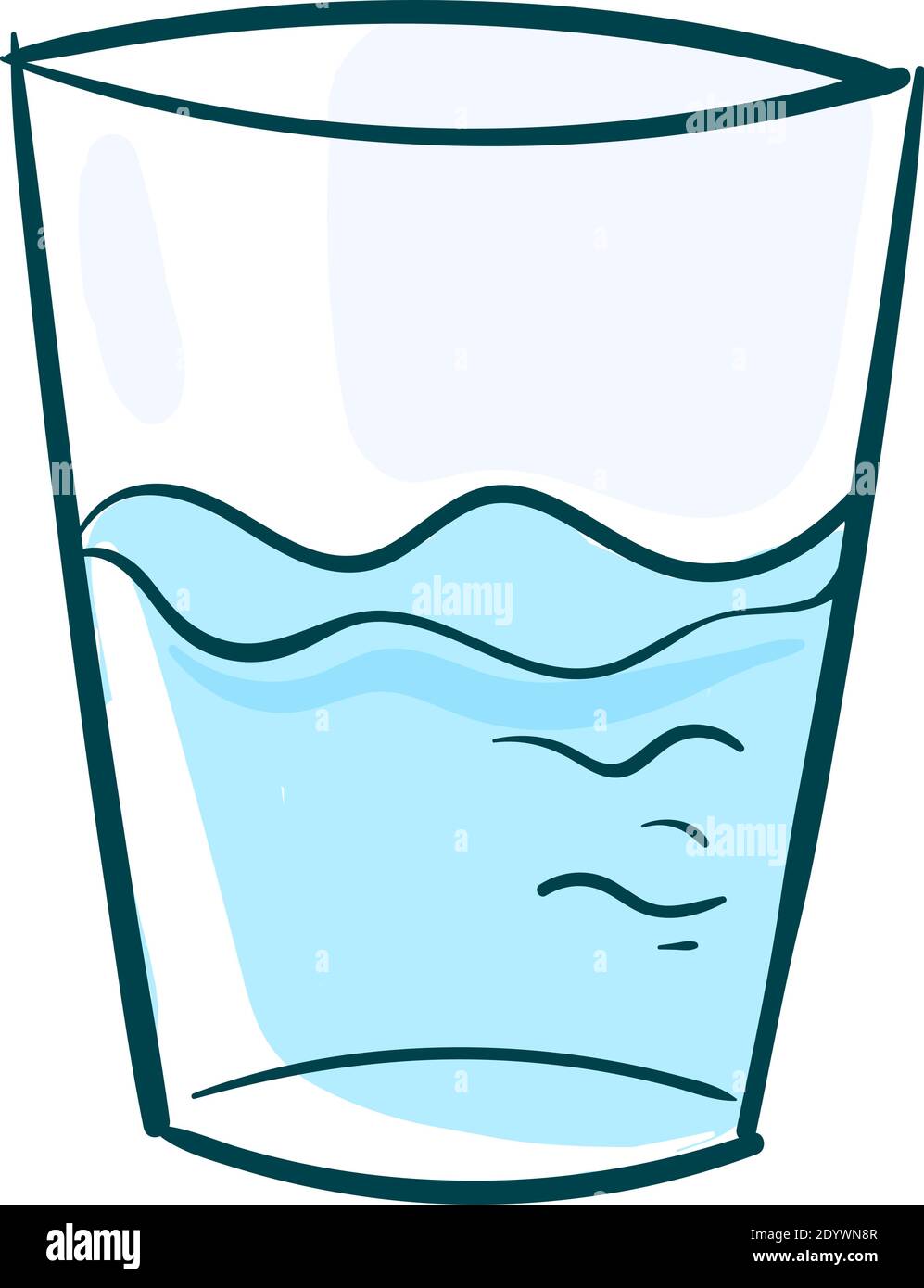 Small glass of water, illustration, vector on a white background Stock ...