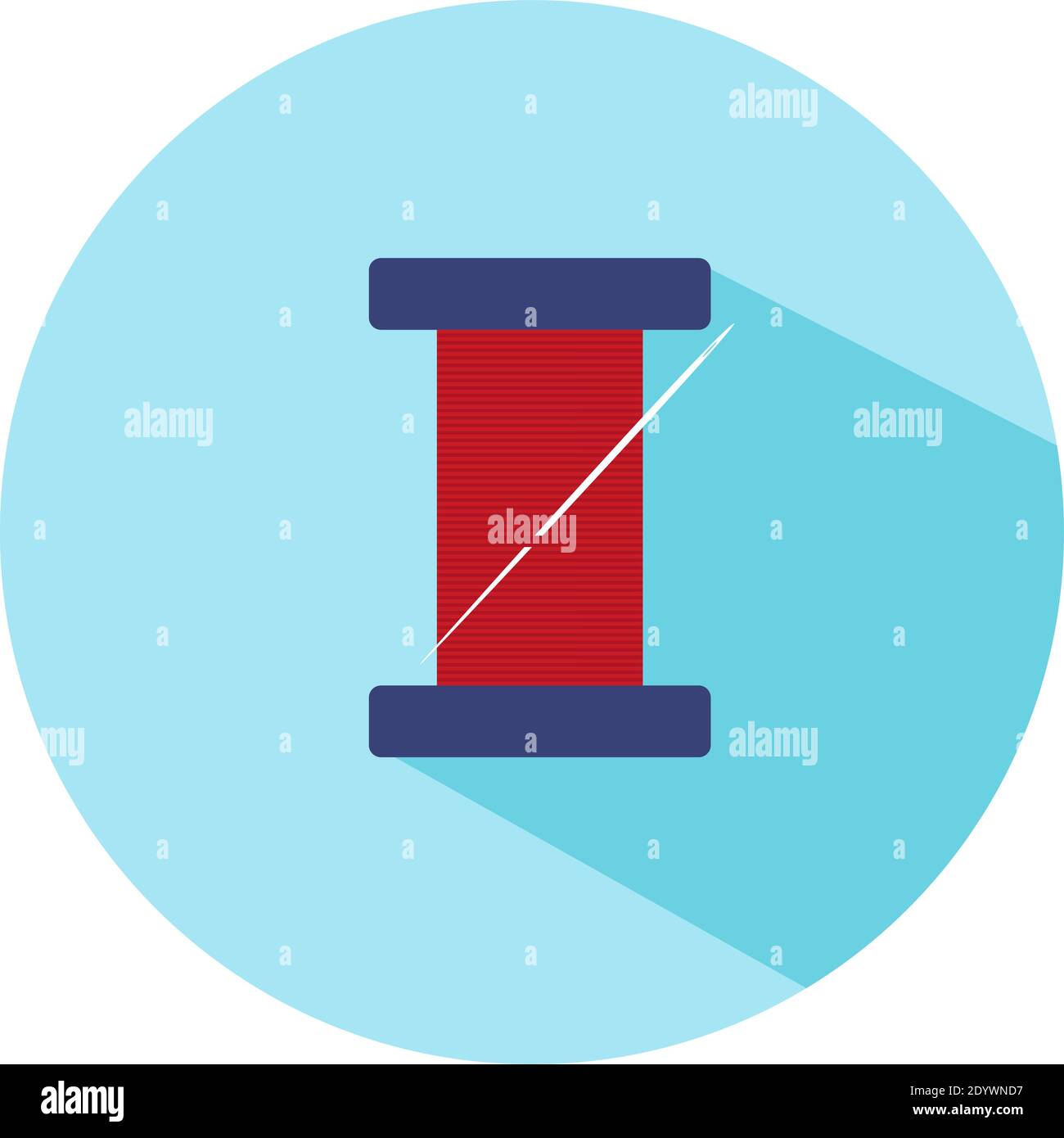 Red thread, illustration, vector on a white background. Stock Vector