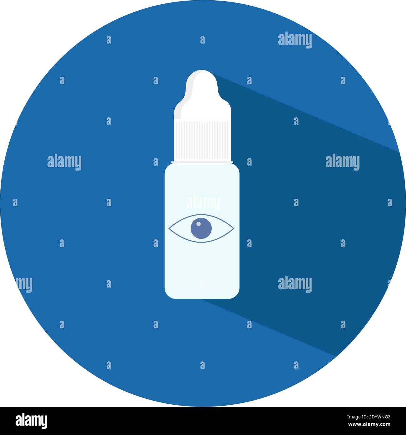 Eye drops in bottle, illustration, vector on a white background. Stock Vector