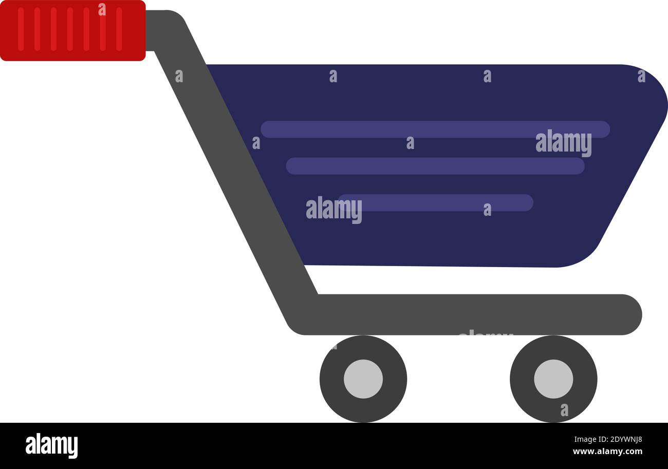 Shopping cart, illustration, vector on a white background Stock Vector ...